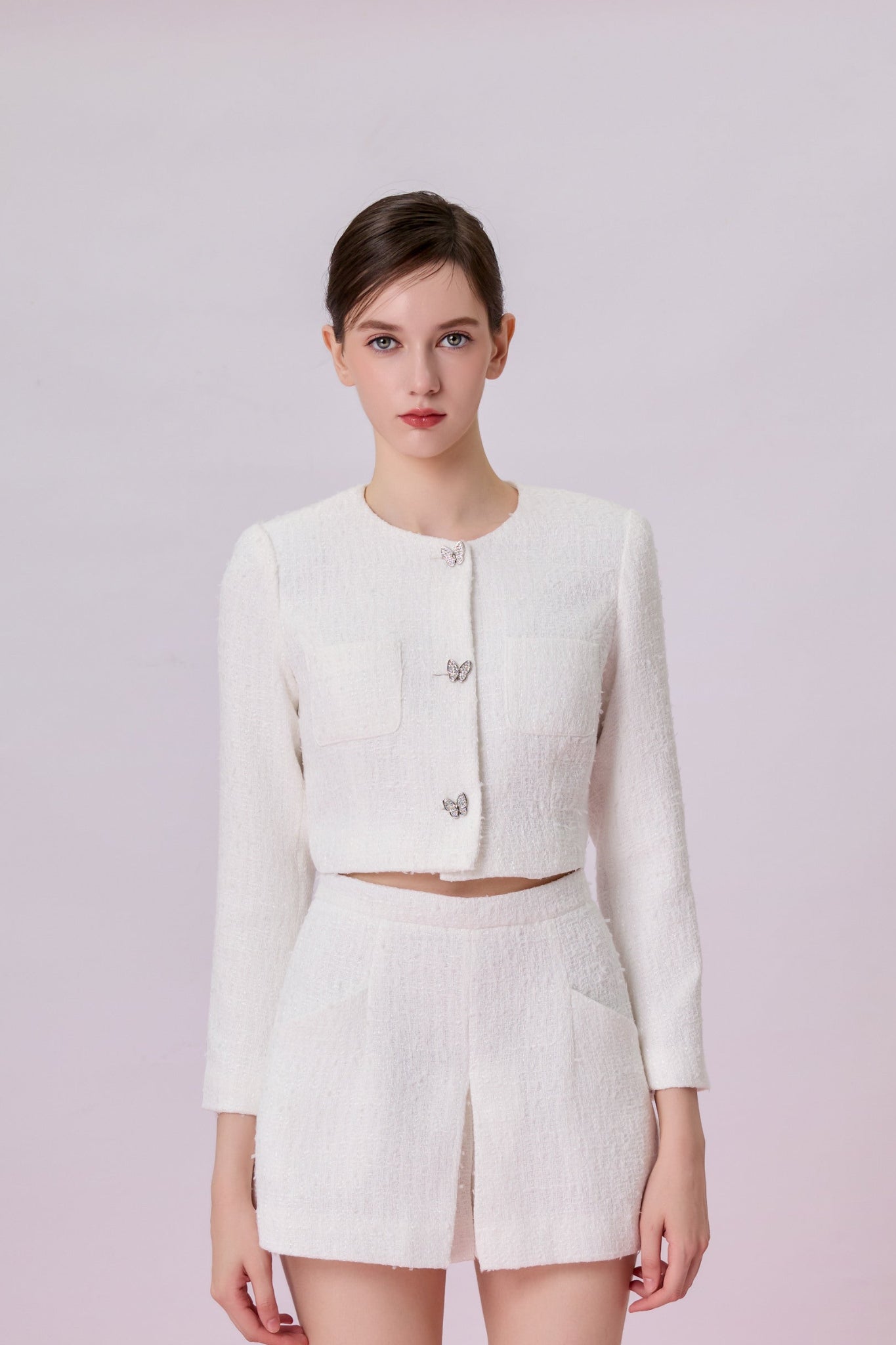 Gillianna White Tweed Jacket - Nimisski