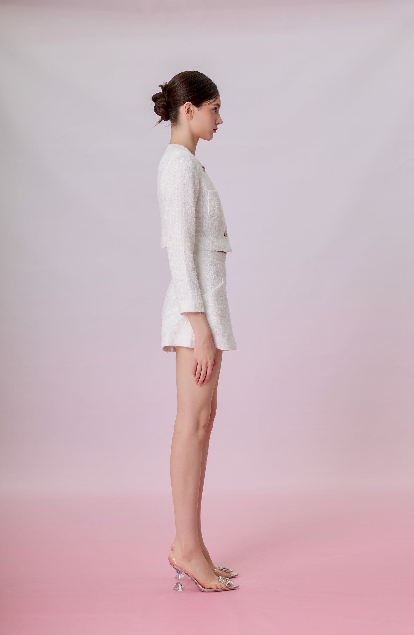 Gillianna White Tweed A Line Shorts