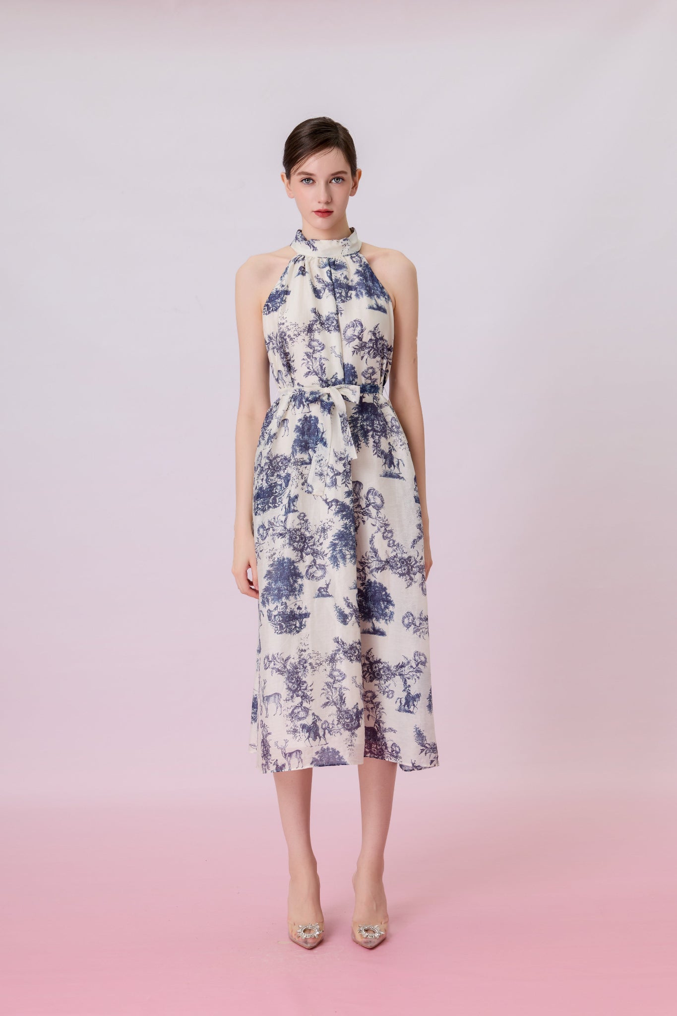 Geertruida Animal Print In White Dress