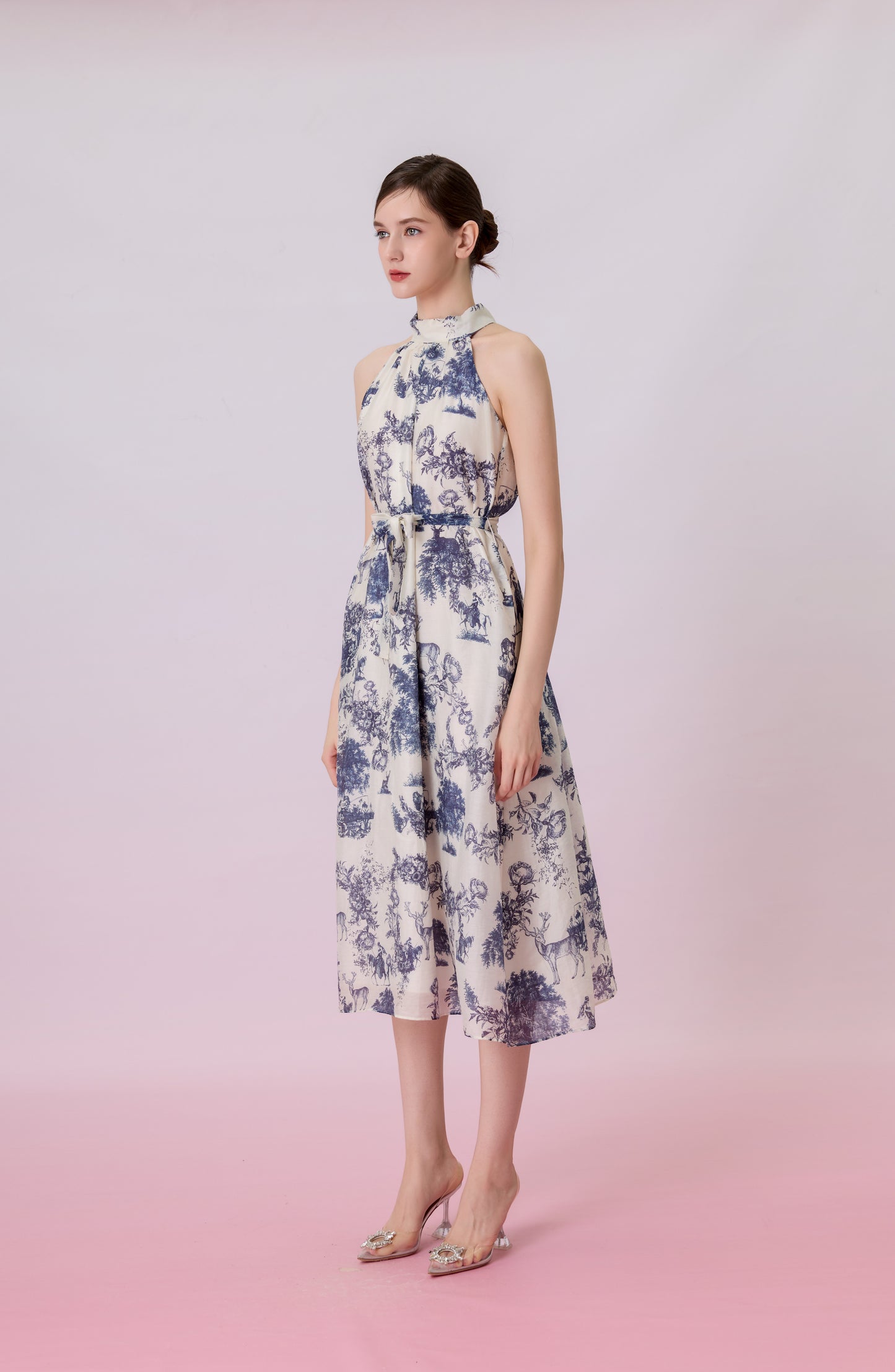 Geertruida Animal Print In White Dress