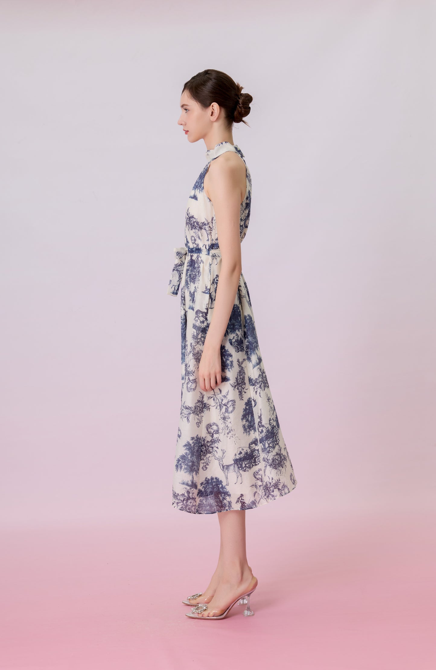 Geertruida Animal Print In White Dress