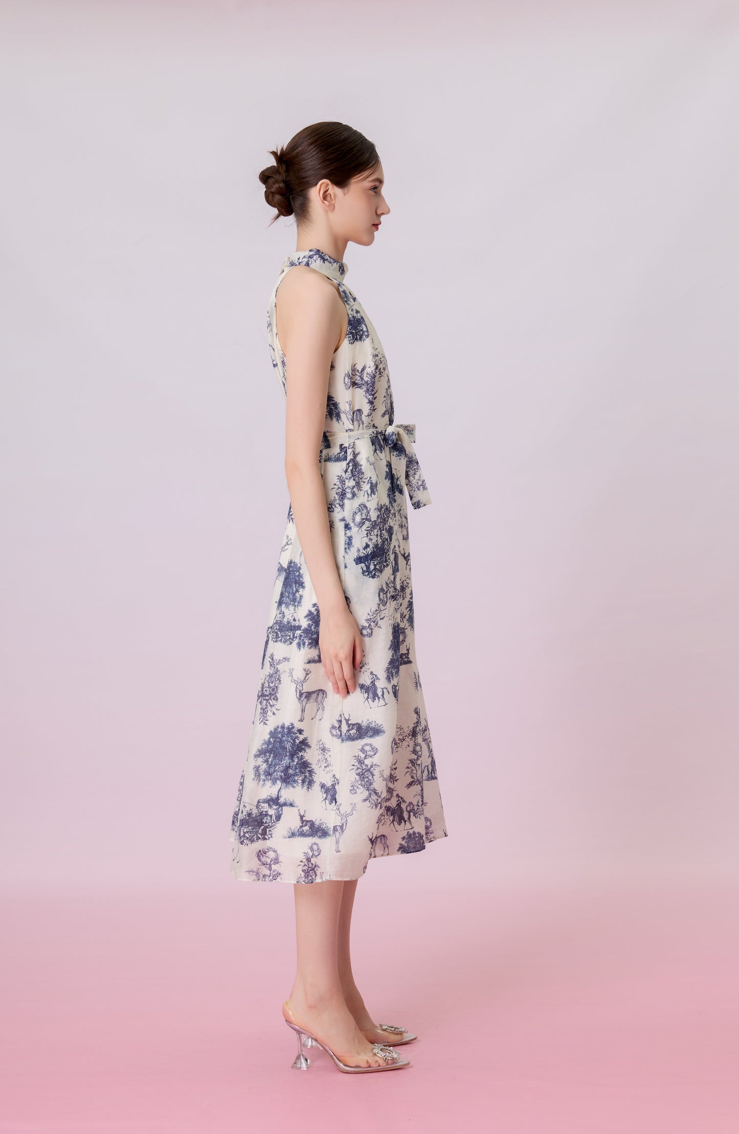 Geertruida Animal Print In White Dress