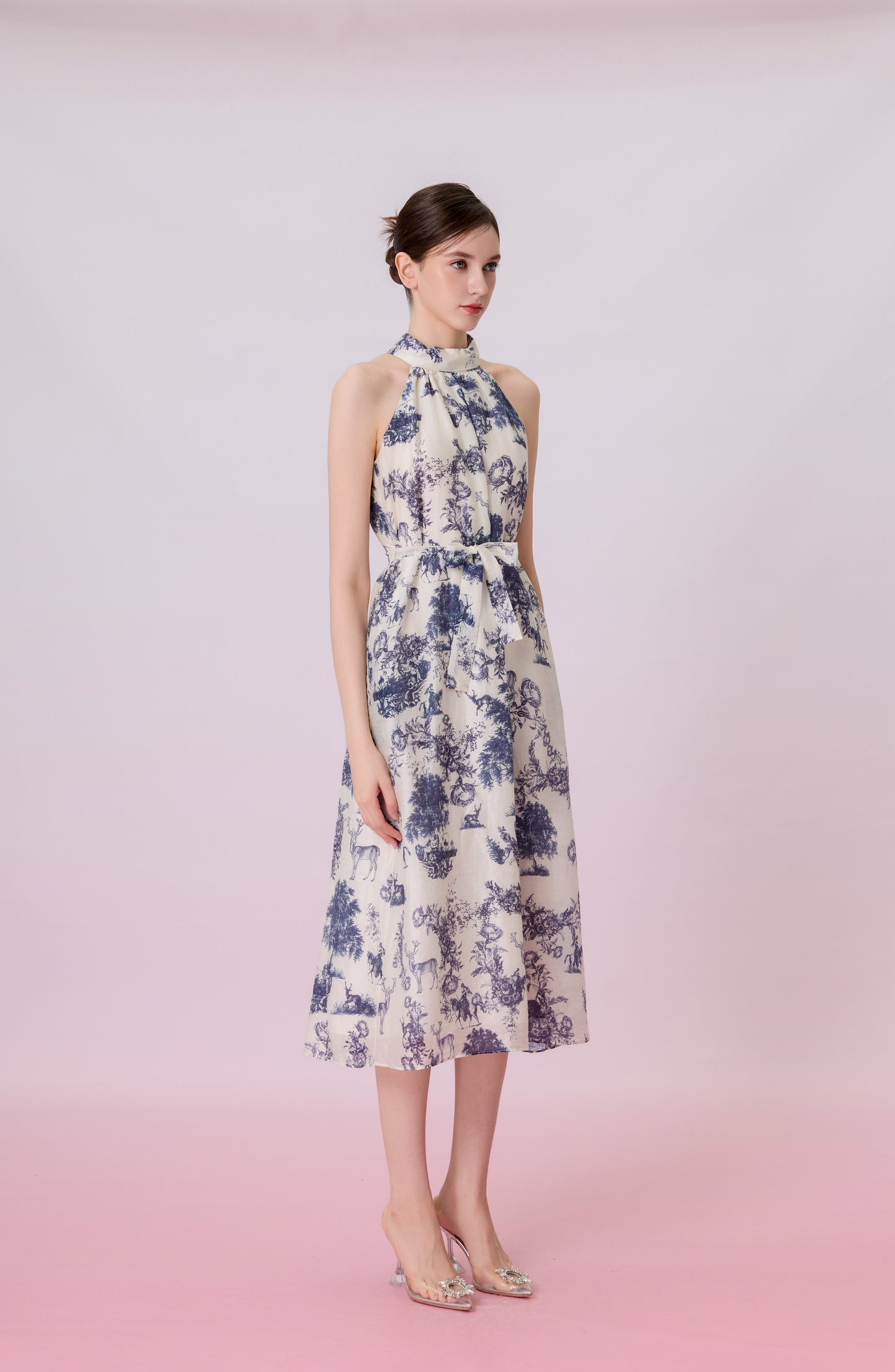 Geertruida Animal Print In White Dress