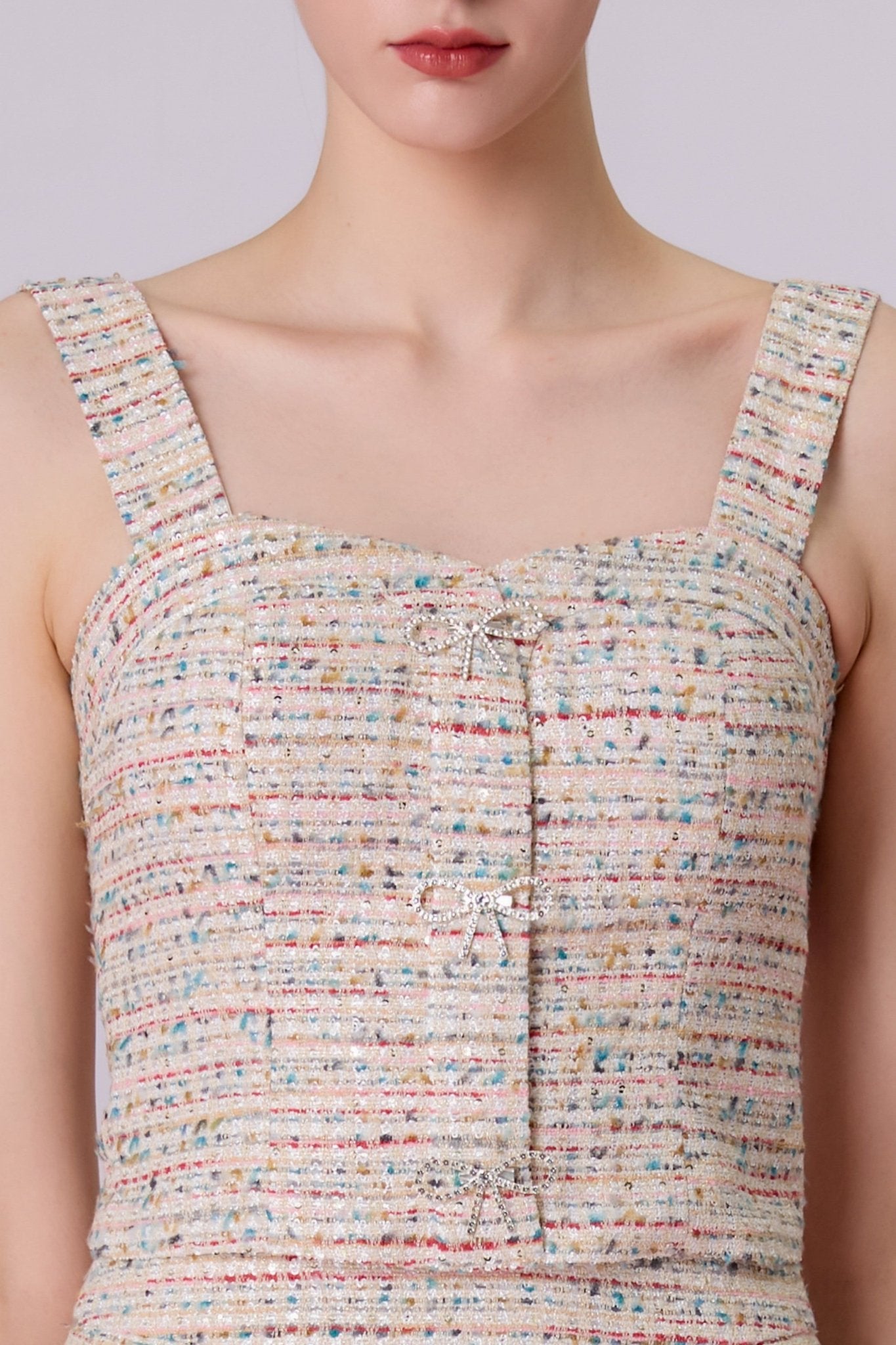 Glenice Rainbow Tweed Strap Top - Nimisski