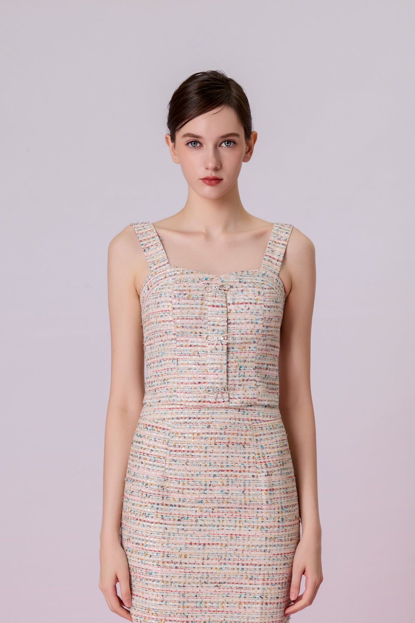Glenice Rainbow Tweed Strap Top - Nimisski