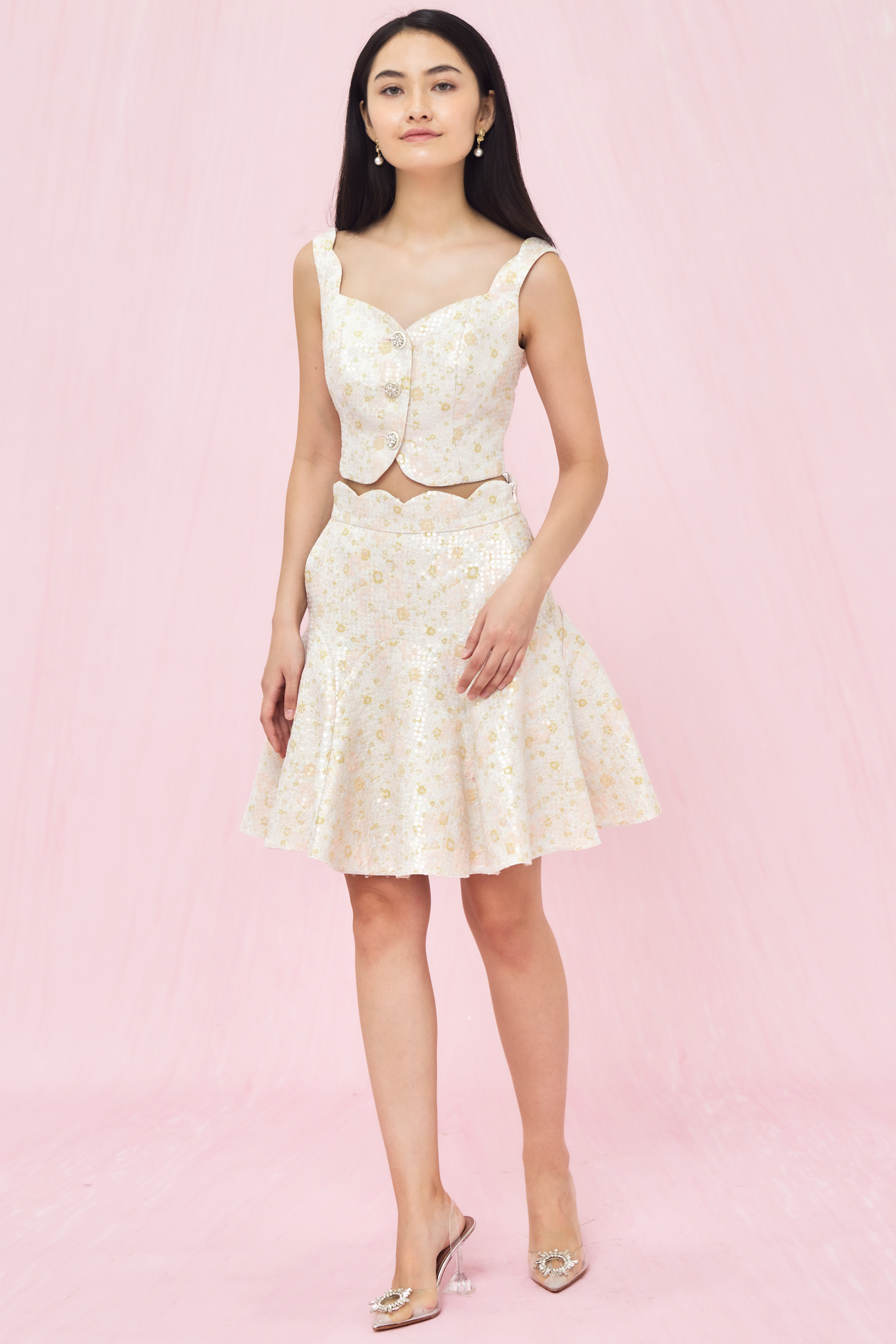 Juliet Multi Coloured Sequin Jacq Skirt