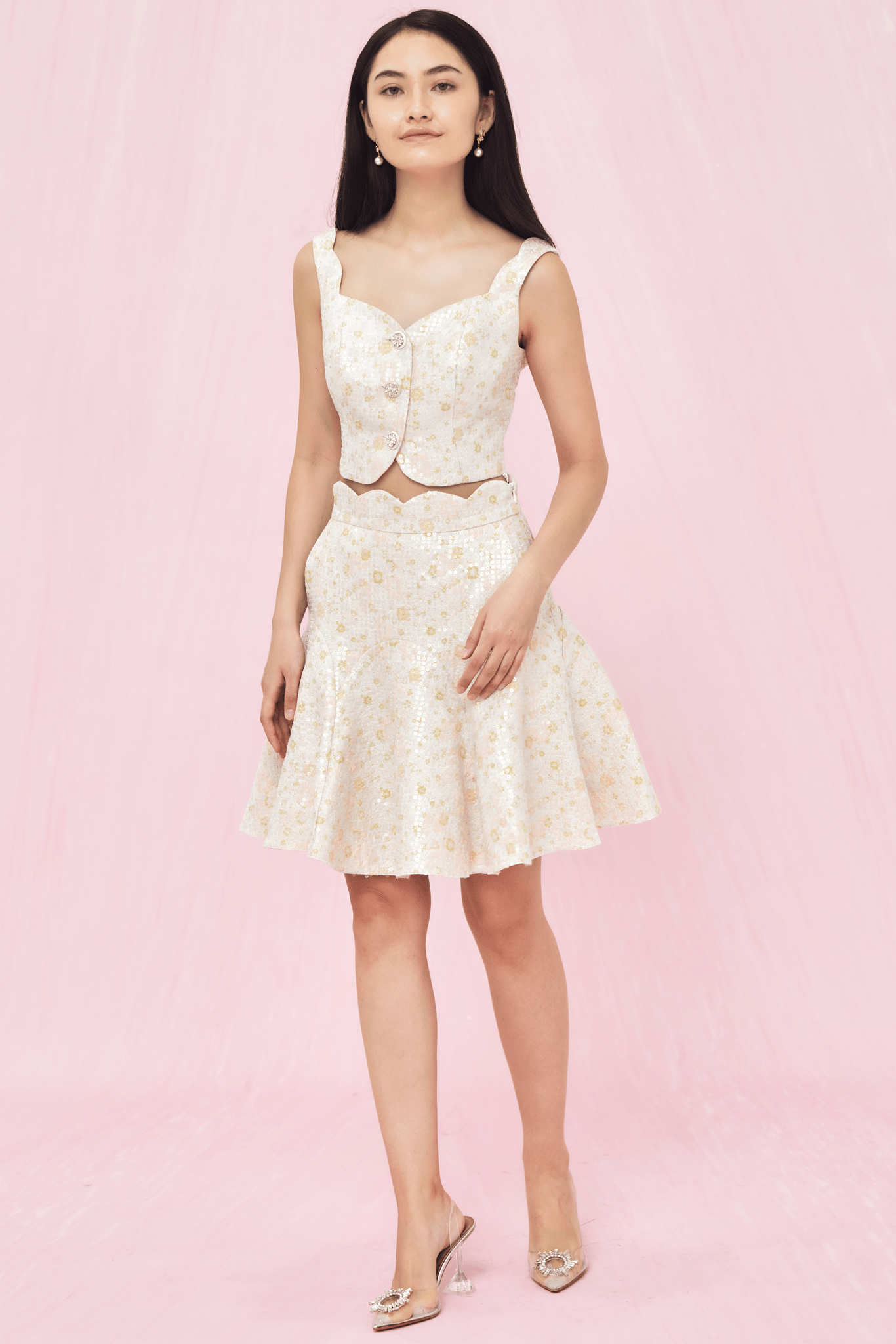 Juliet Multi Coloured Sequin Jacq Skirt - Nimisski
