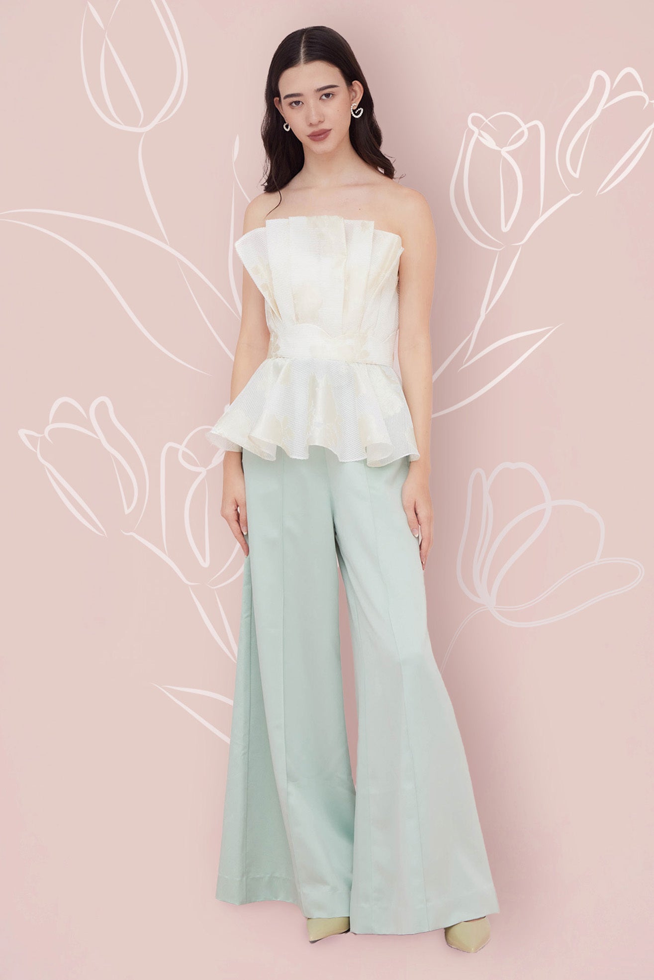 Margot White Flower Bustier Top - Nimisski