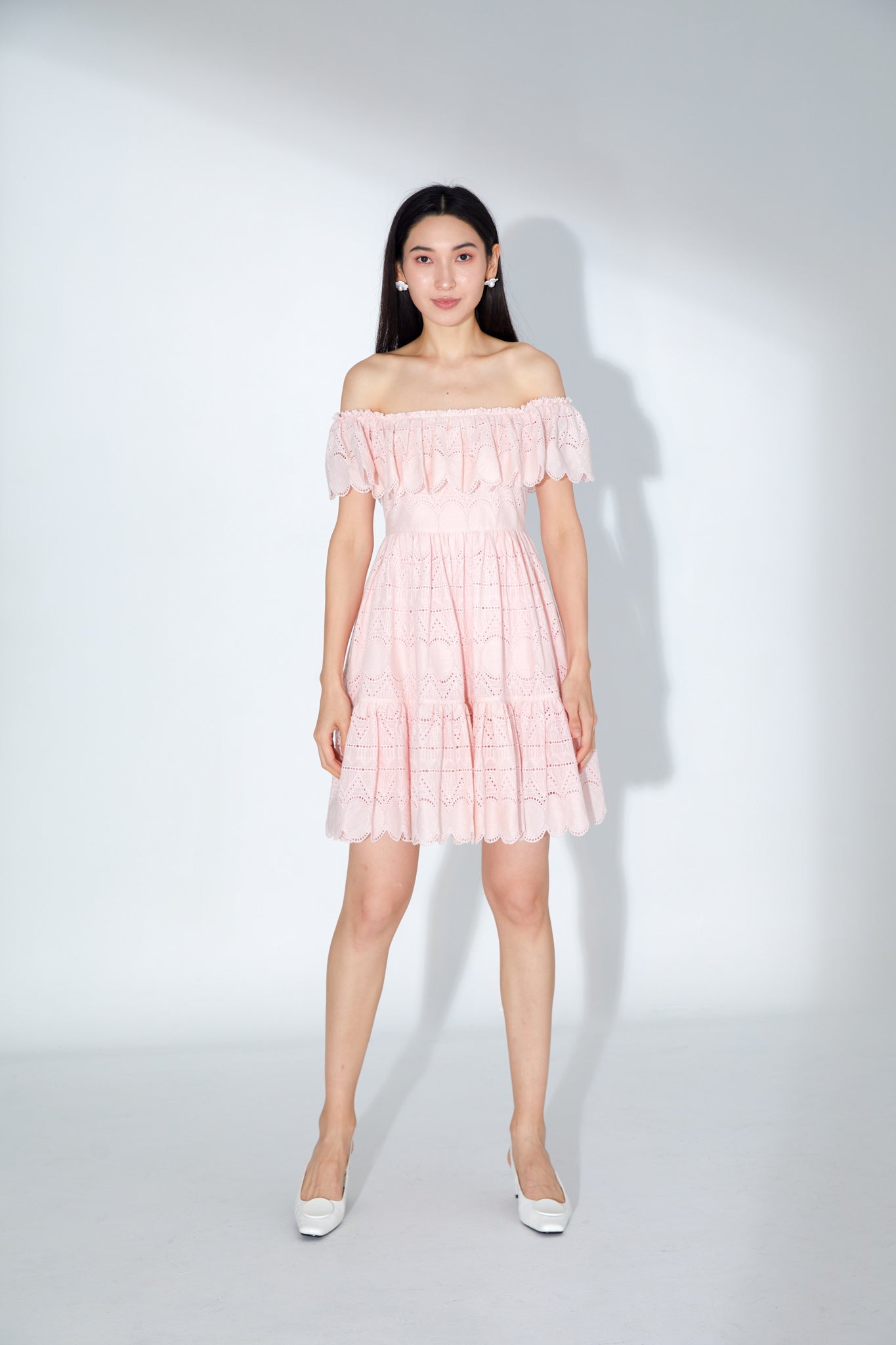 Evelynn Pink Embroidered Dress