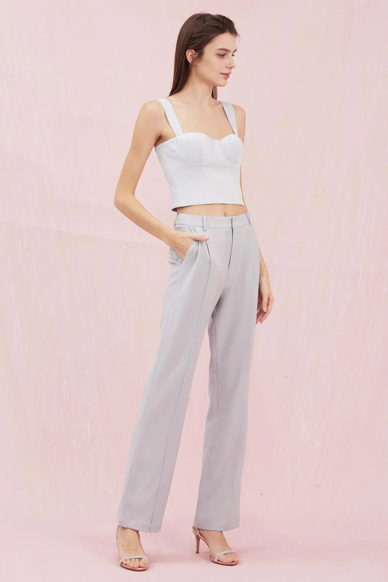 Alysson Light Blue Bustier Top - Nimisski