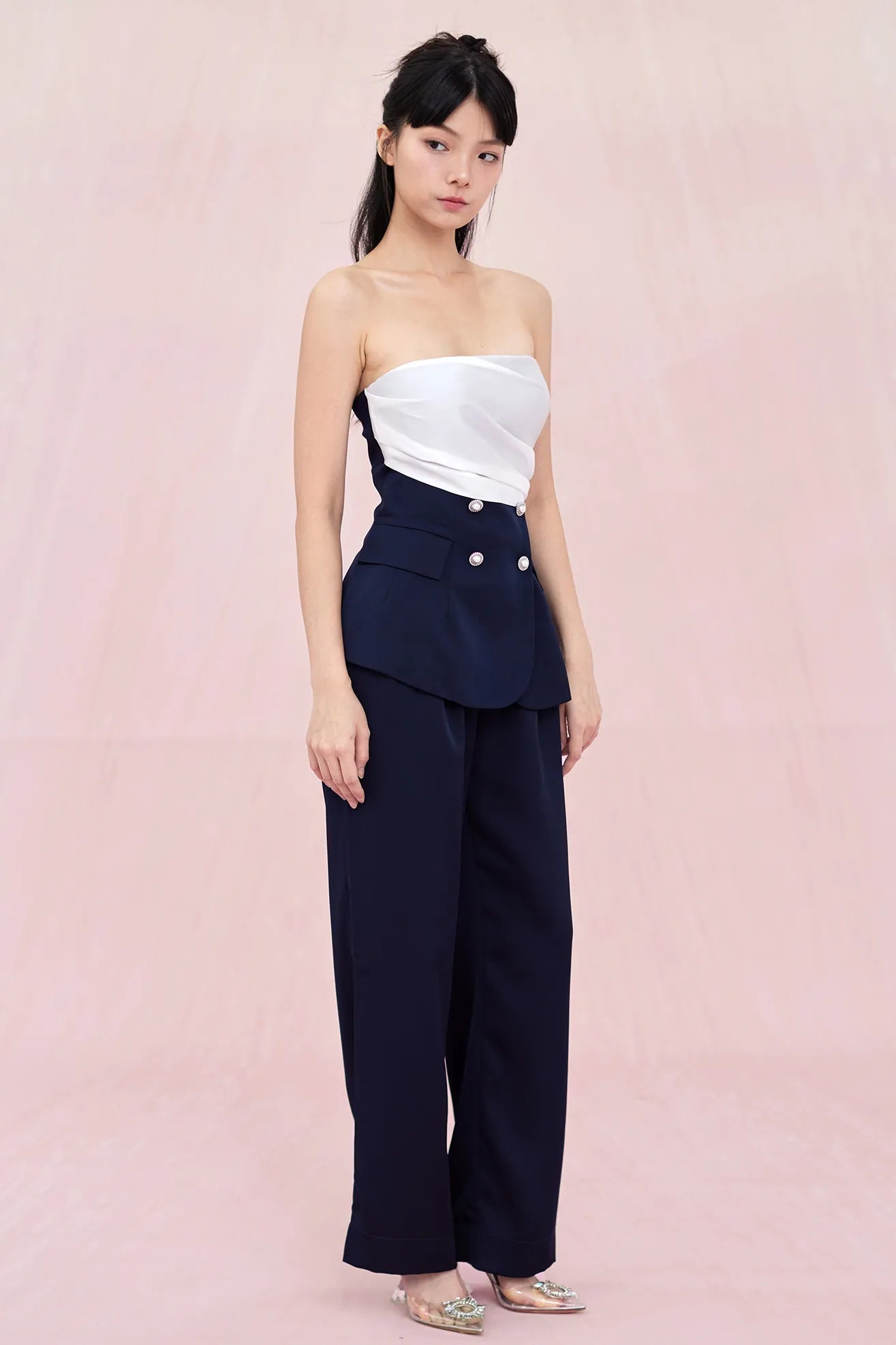 Arjean Navy Ruch Tube Top - Nimisski