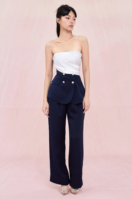 Arjean Navy Ruch Tube Top - Nimisski
