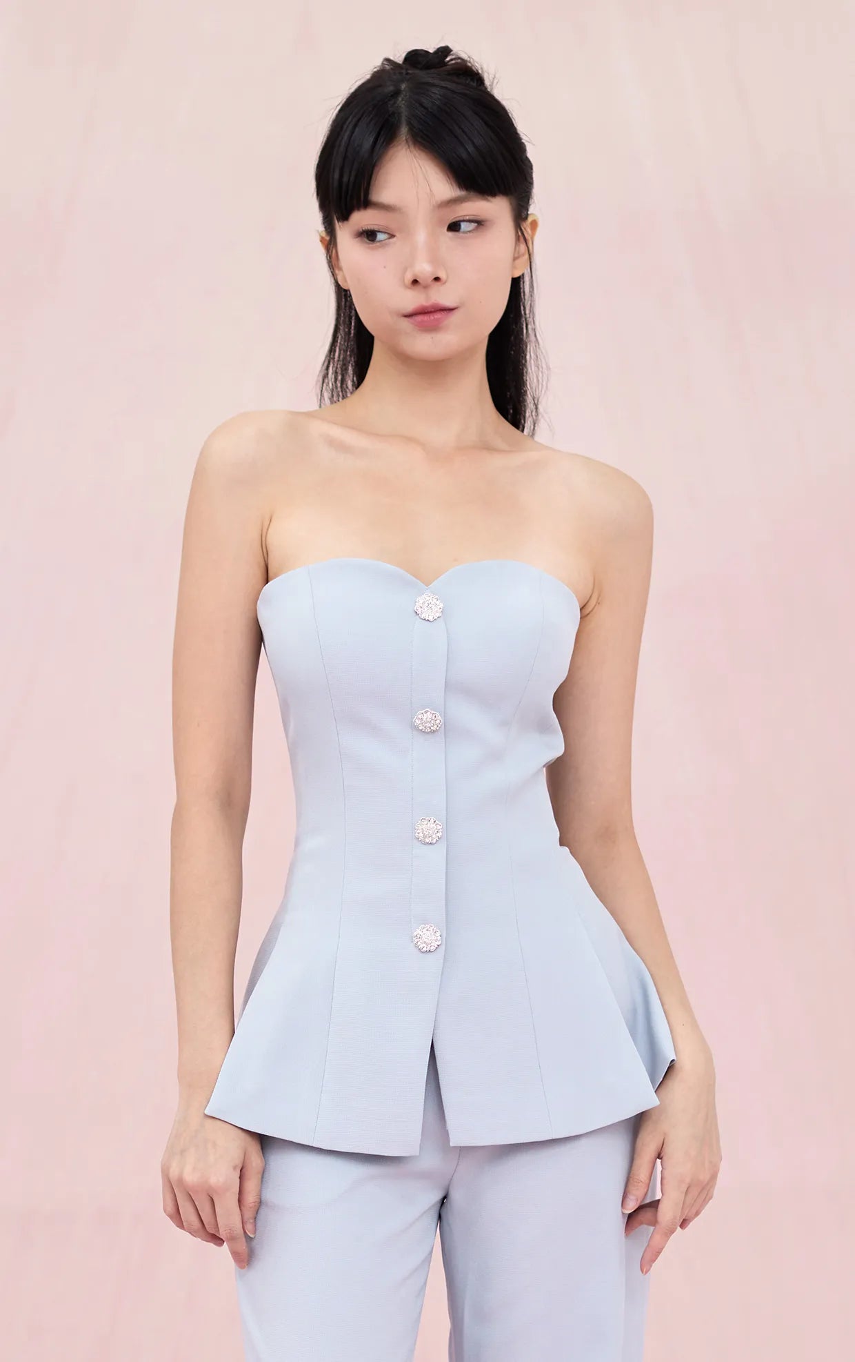 Argene Blue Bustier Top - Nimisski