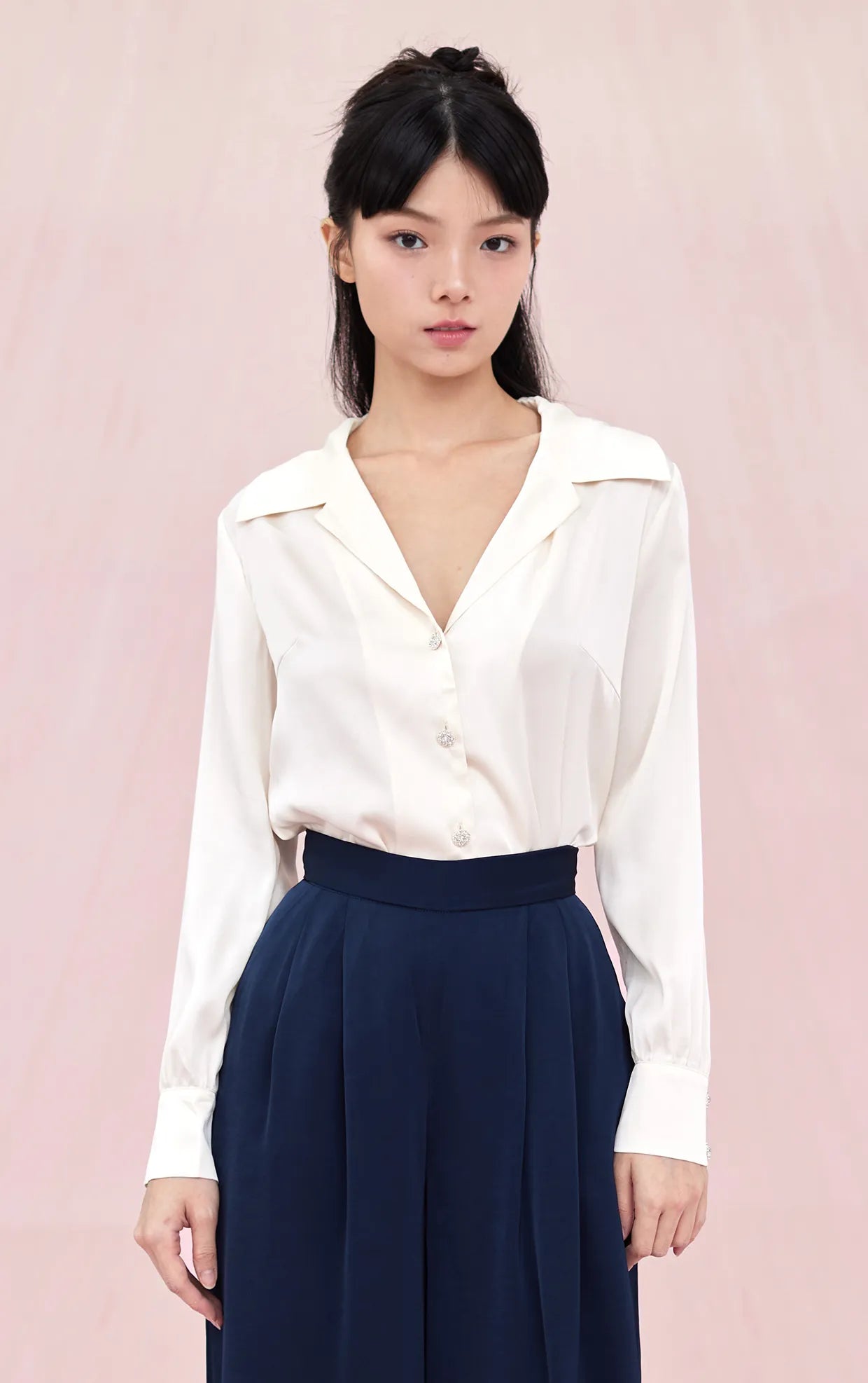 Belisse Cream Long Sleeve Top - Nimisski