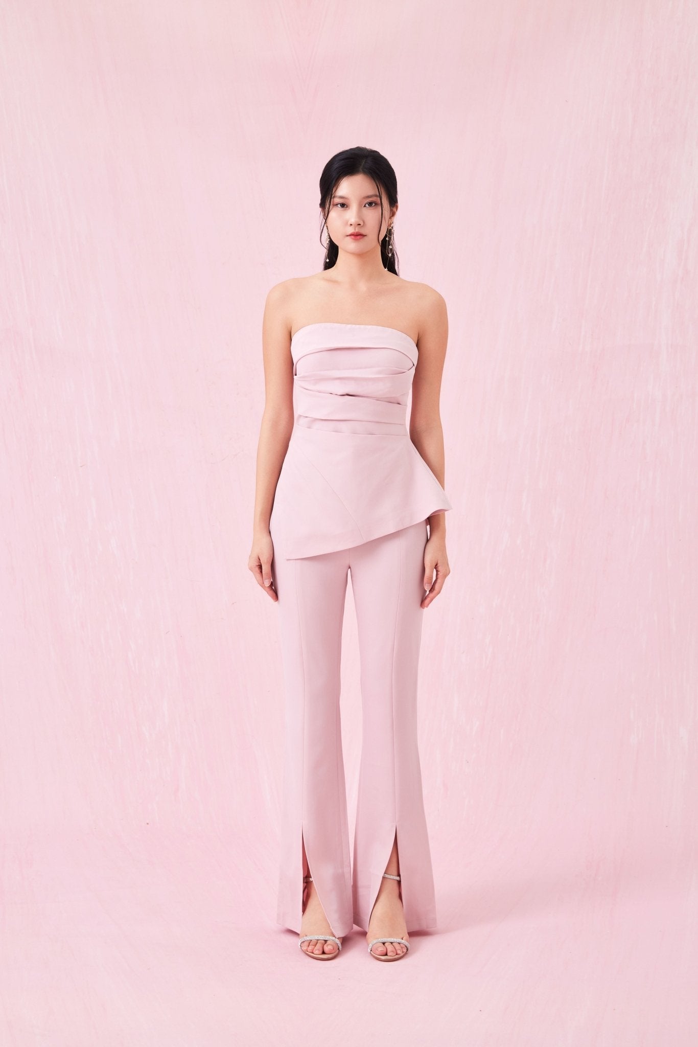 Azure Dusty Pink Satin Pants - Nimisski