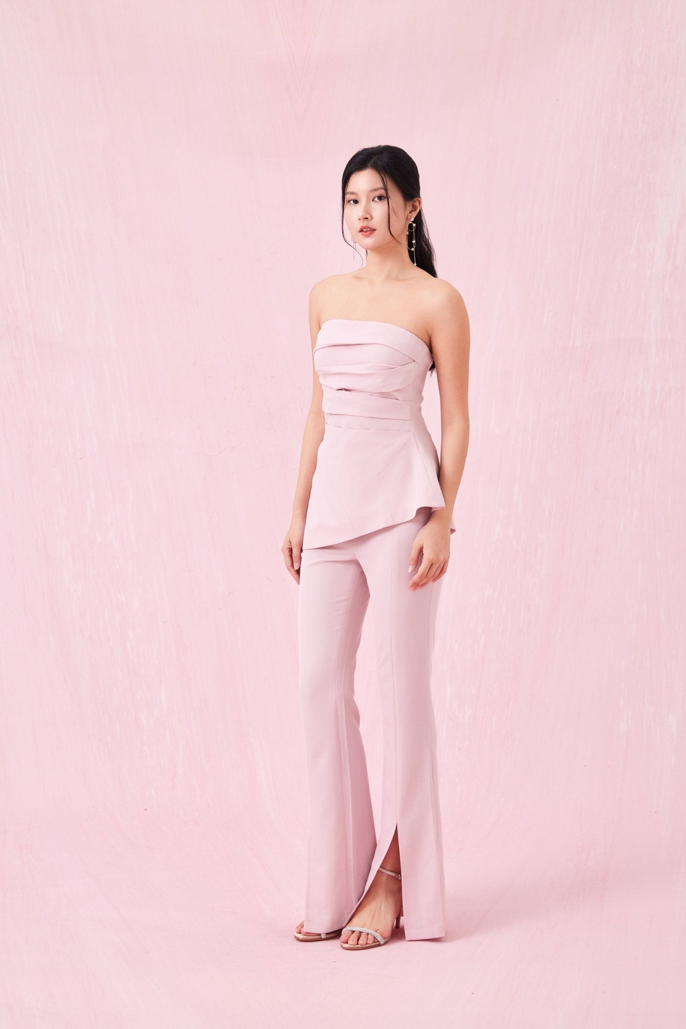 Azure Dusty Pink Satin Pants - Nimisski