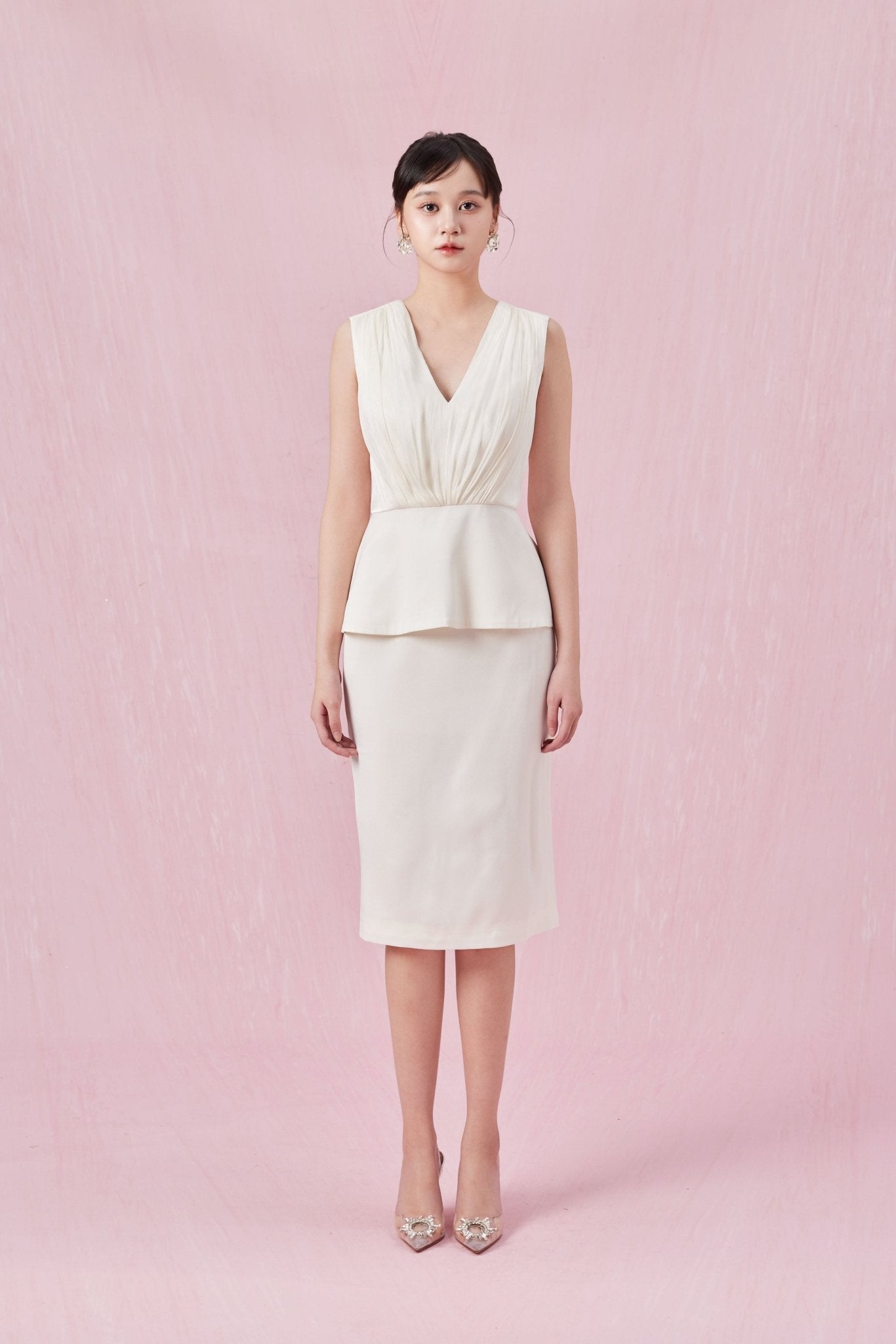 Chantea Cream Pencil Skirt - Nimisski