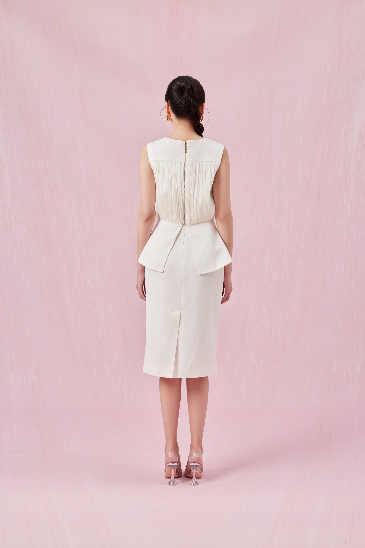 Chantea Cream Pencil Skirt