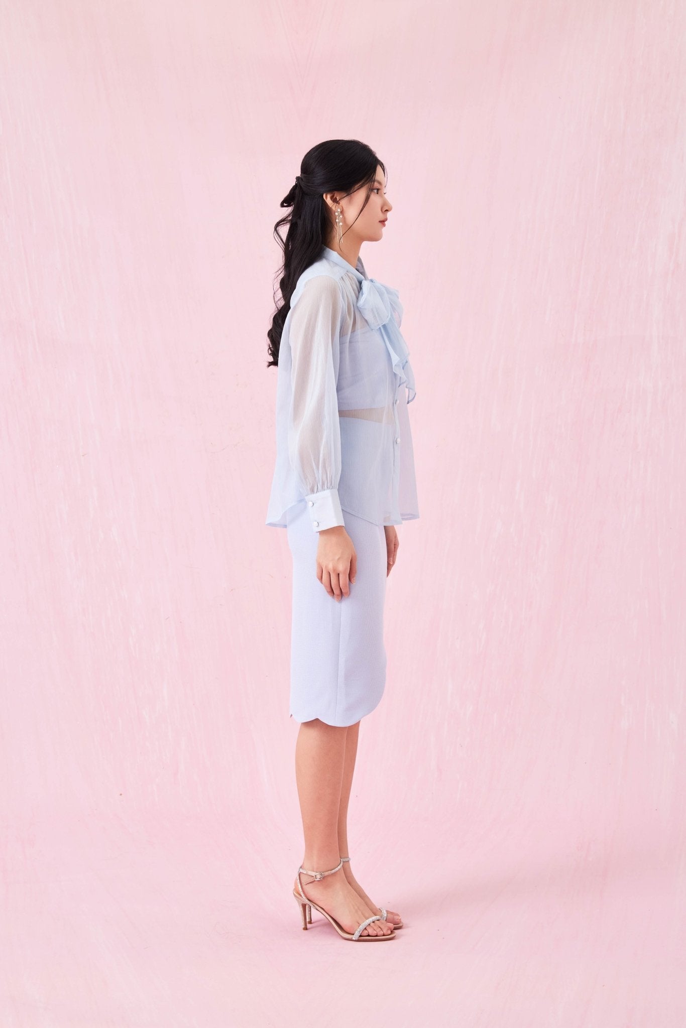 Caliste Blue Pencil Skirt - Nimisski