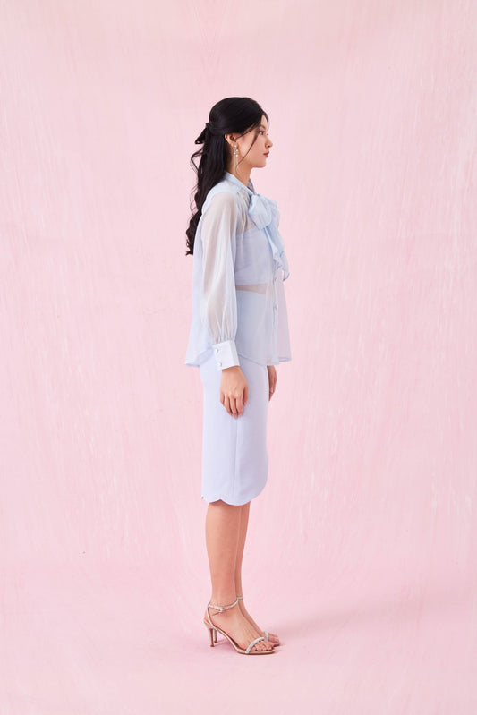 Caliste Blue Pencil Skirt - Nimisski