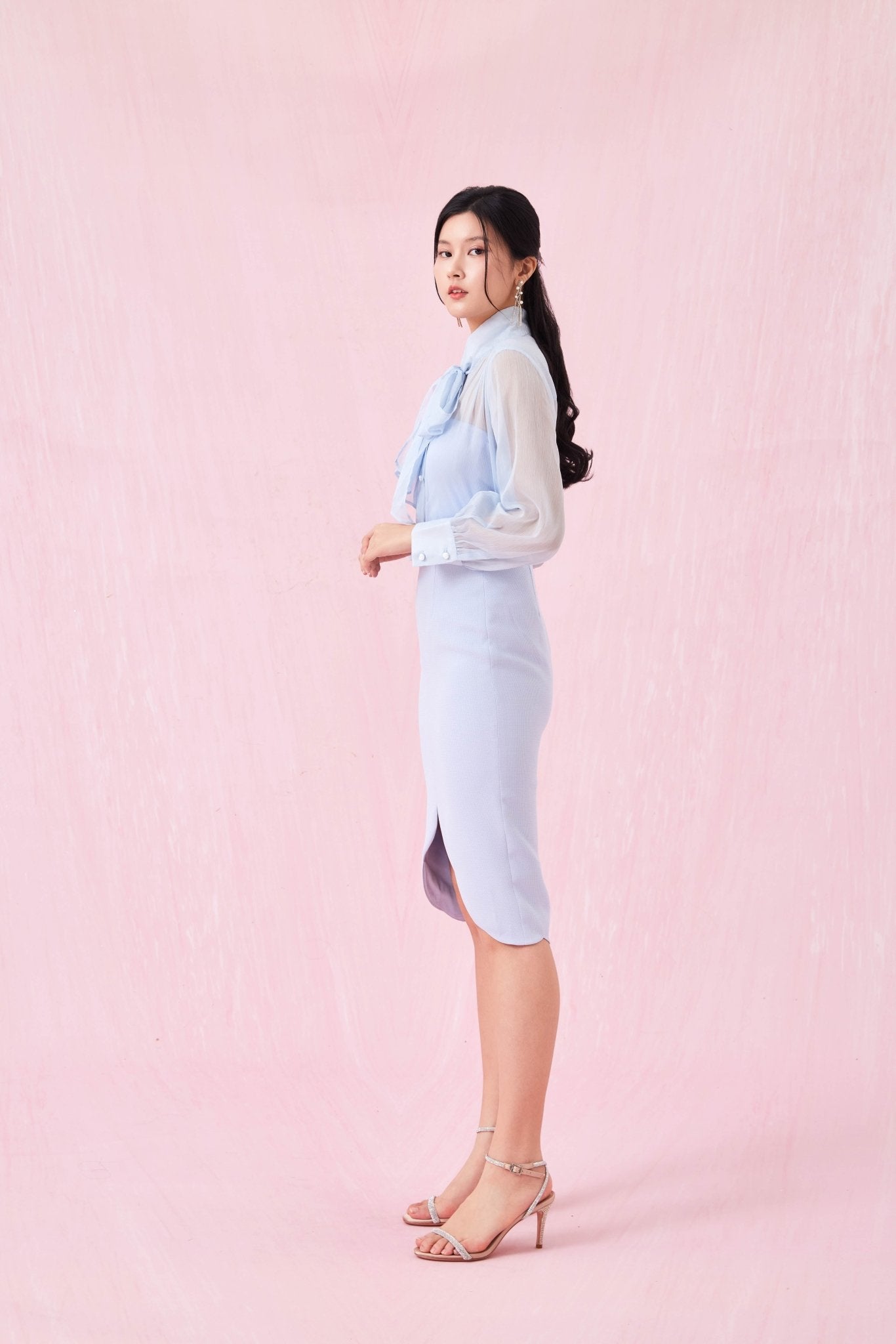 Caliste Blue Long Sleeve Top - Nimisski