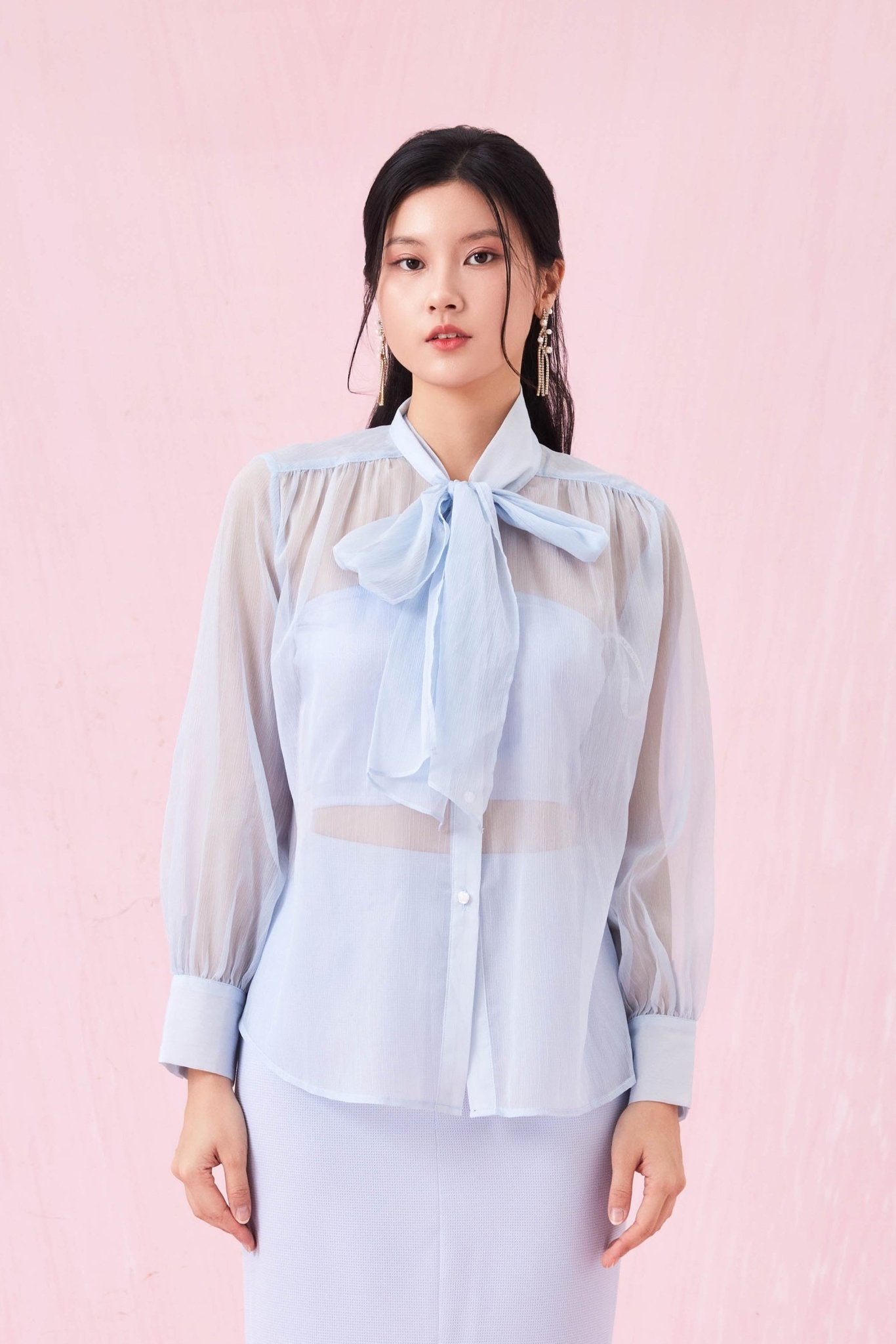 Caliste Blue Long Sleeve Top - Nimisski