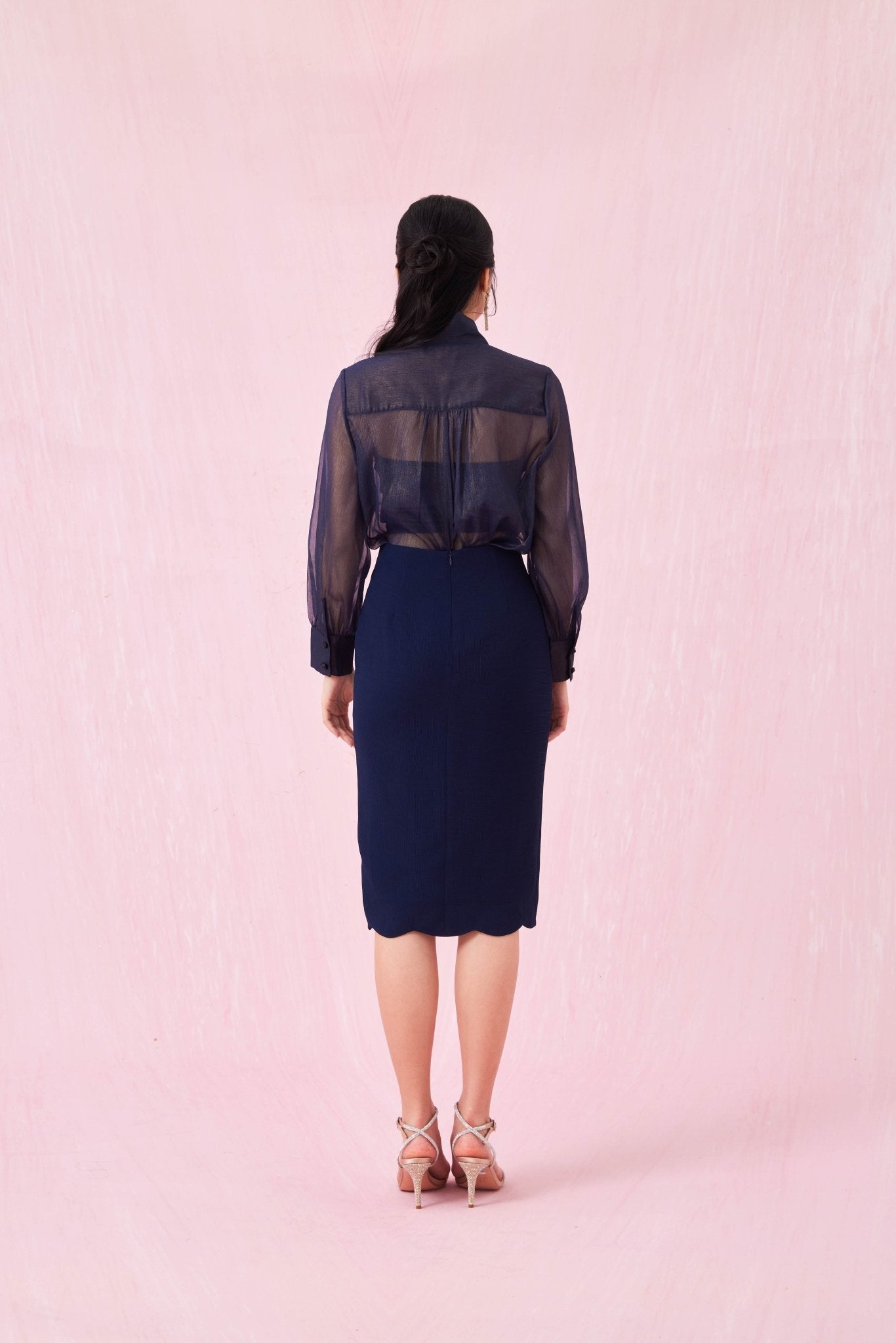 Caliste Navy Pencil Skirt - Nimisski