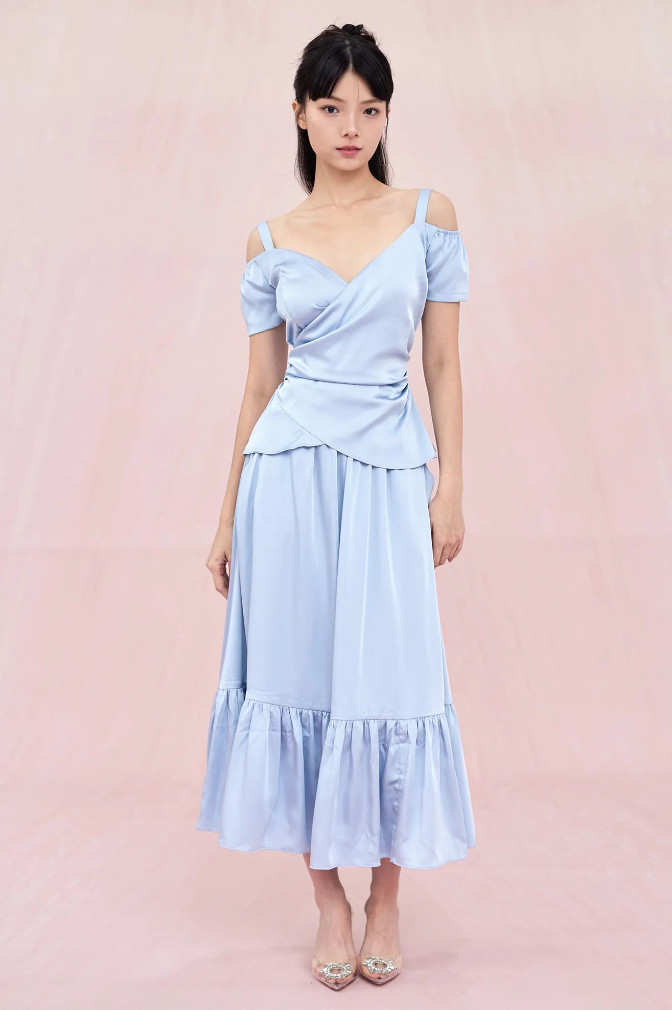 Allerie Blue Satin Skirt - Nimisski