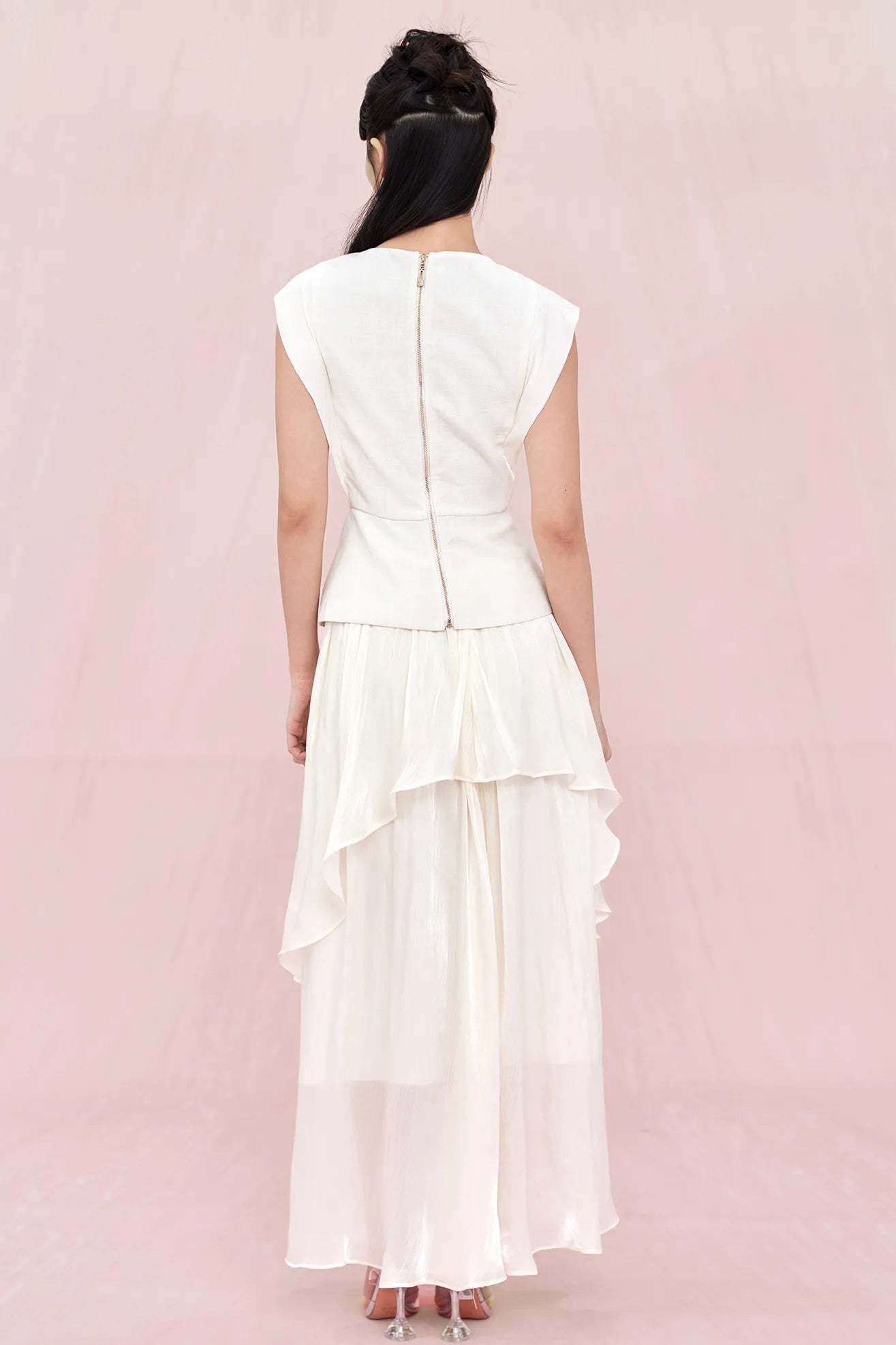 Annette Beige Tier Skirt - Nimisski