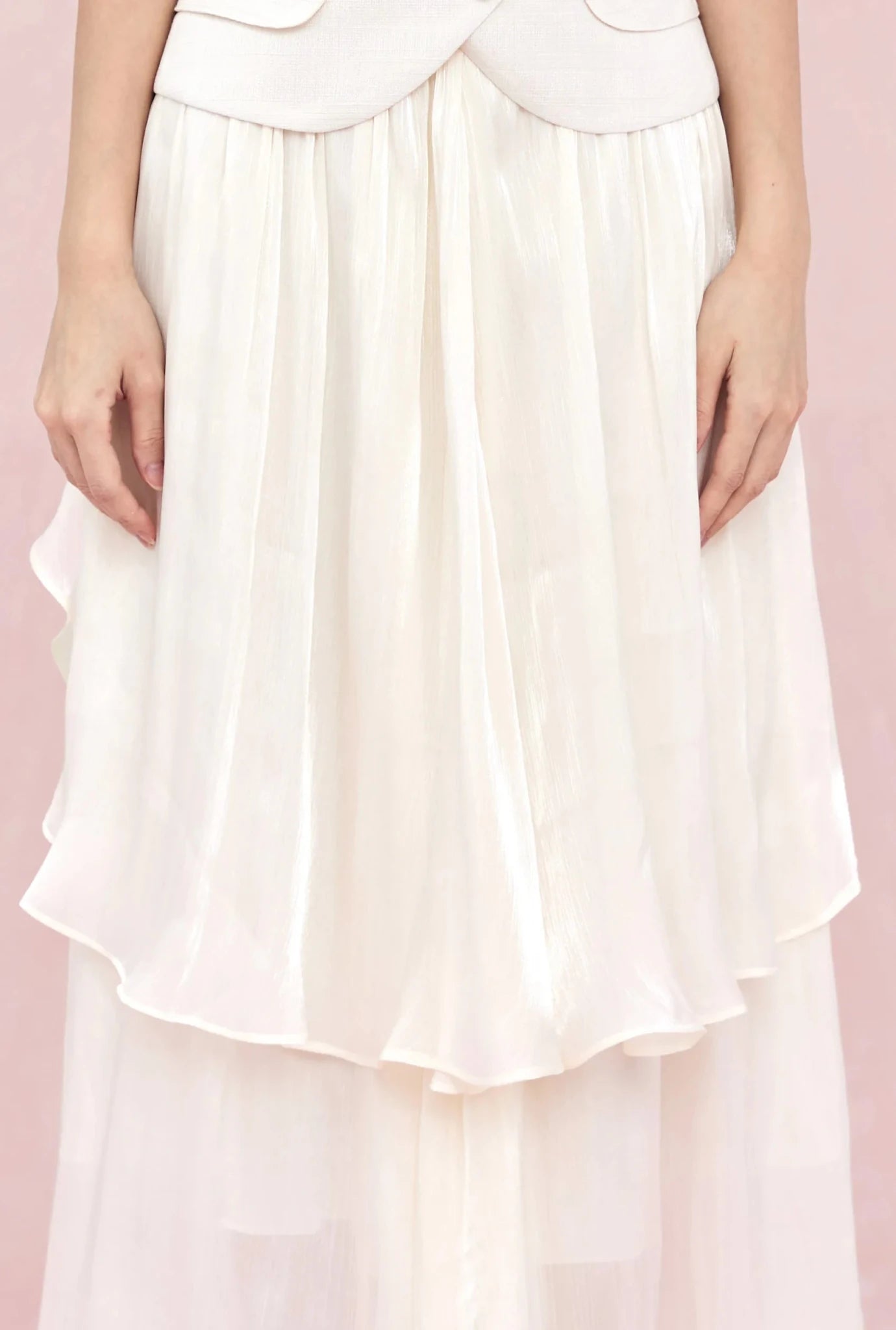 Annette Beige Tier Skirt - Nimisski