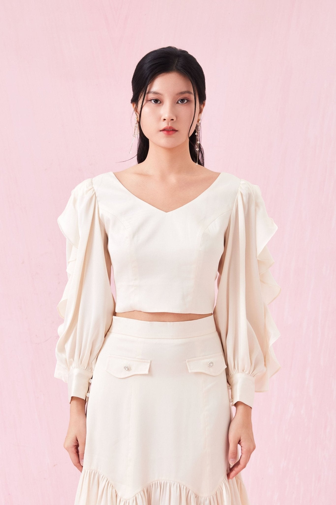 Catiana Beige Glitter Top - Nimisski