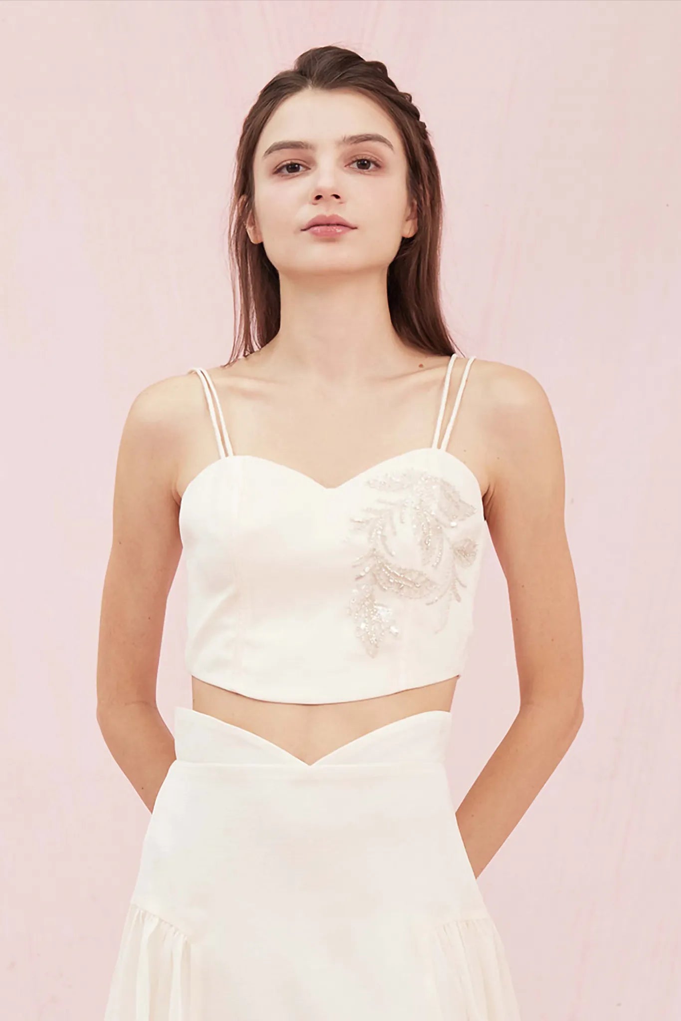 Begonia Cream Organza Strap Top - Nimisski