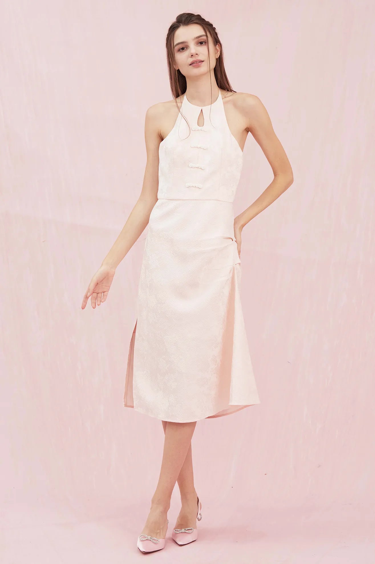 Bellette Pink Halter Neck Dress