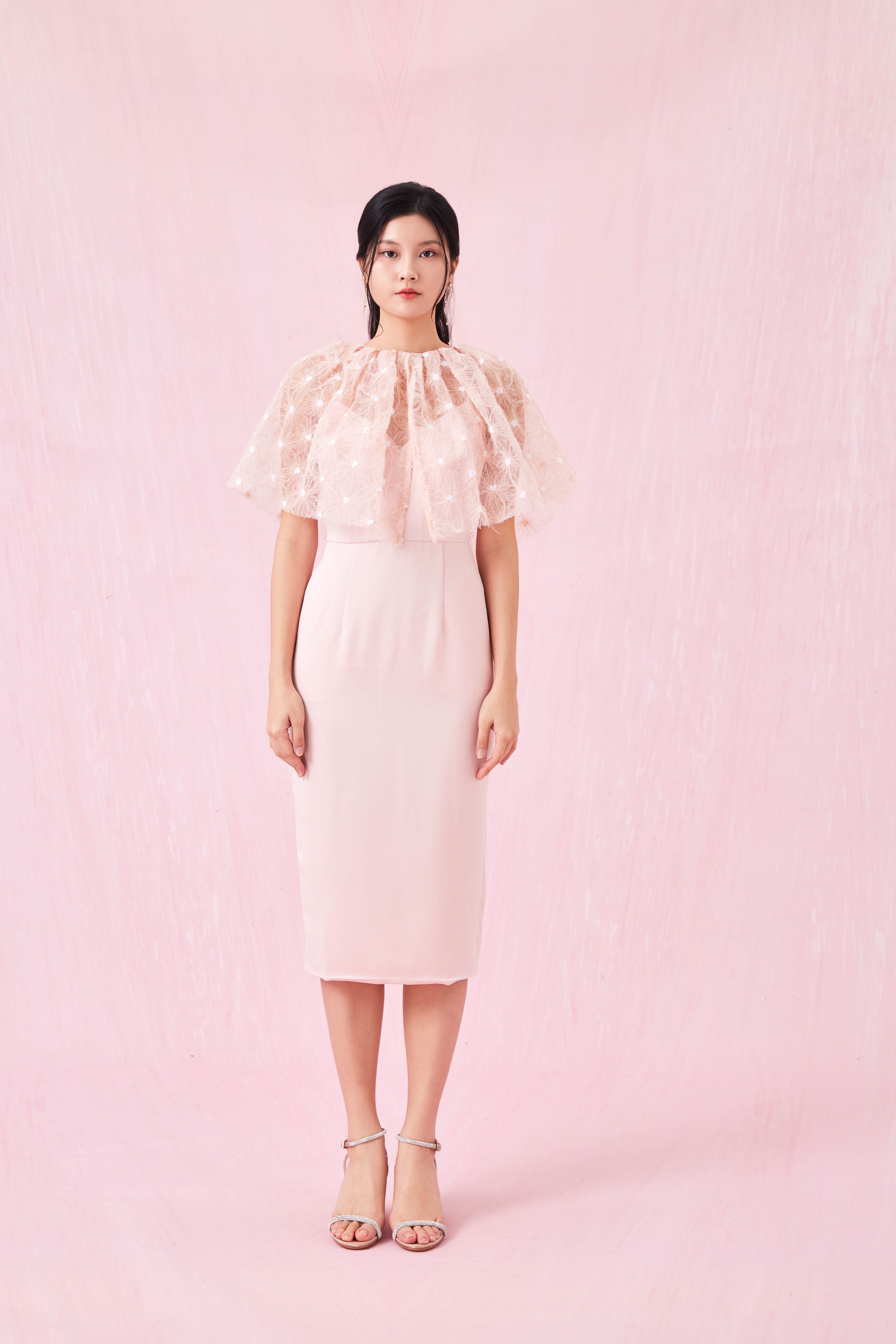 Carressa Pink Spag Midi Dress