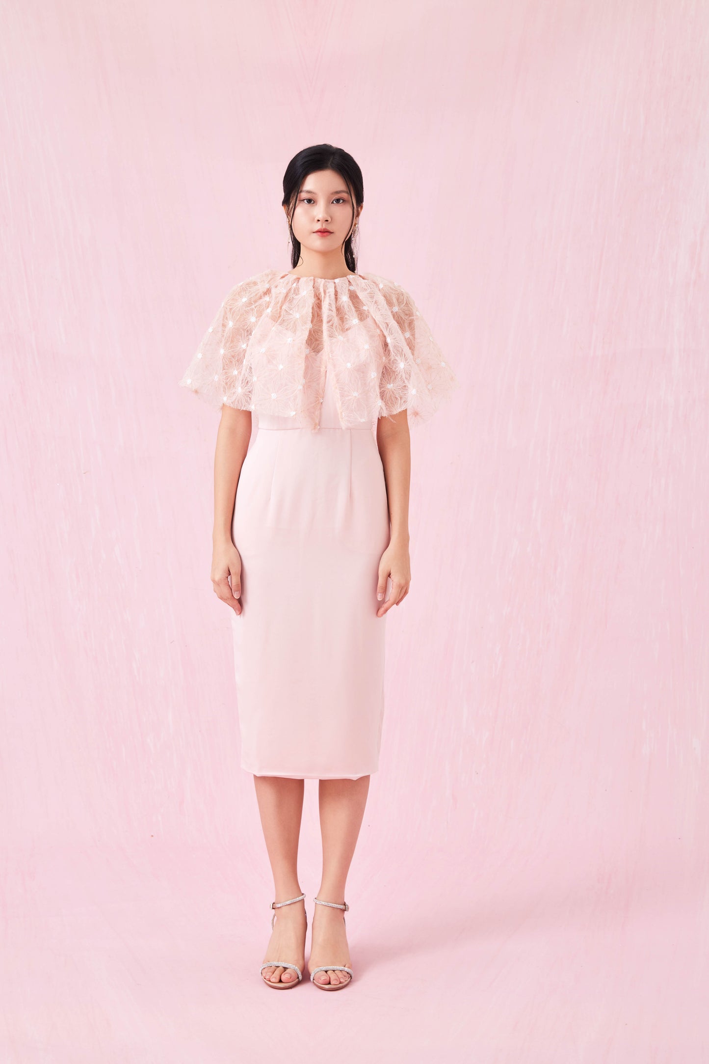 Carressa Pink Spag Midi Dress