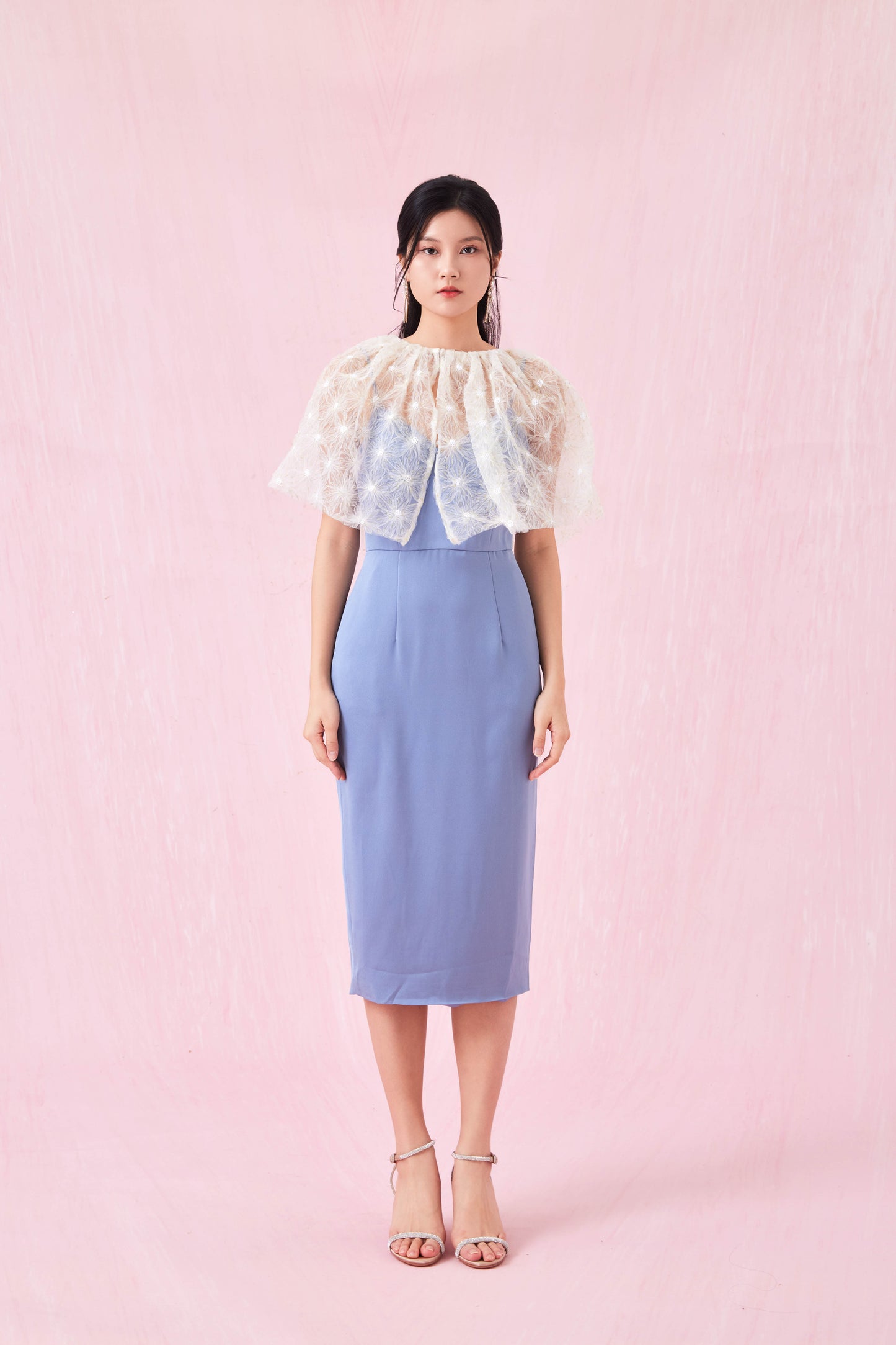 Carressa Blue Spag Midi Dress