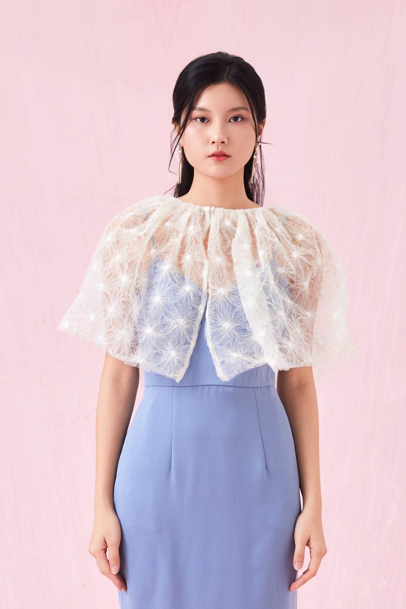 Carressa White Mesh Cape - Nimisski