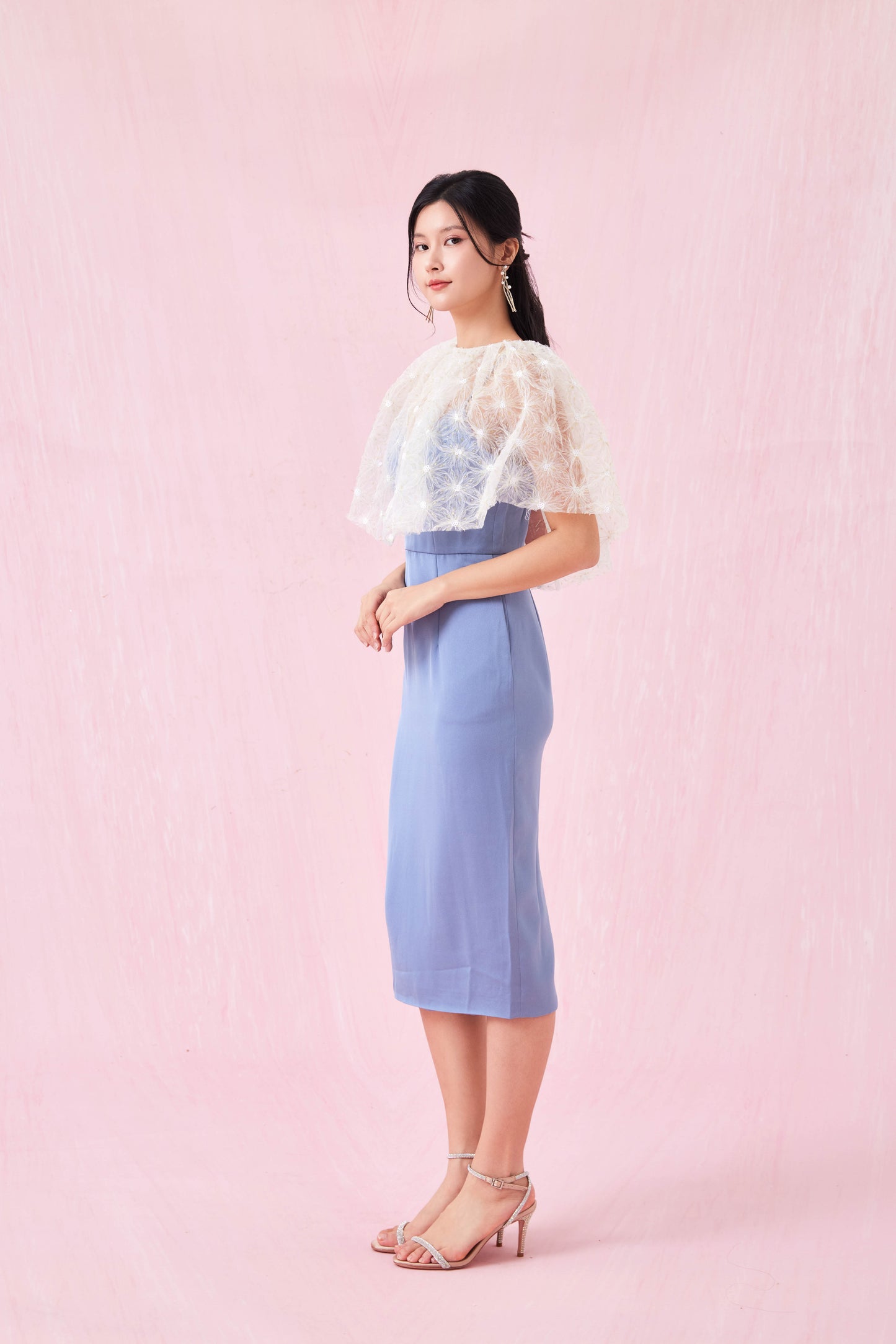 Carressa Blue Spag Midi Dress