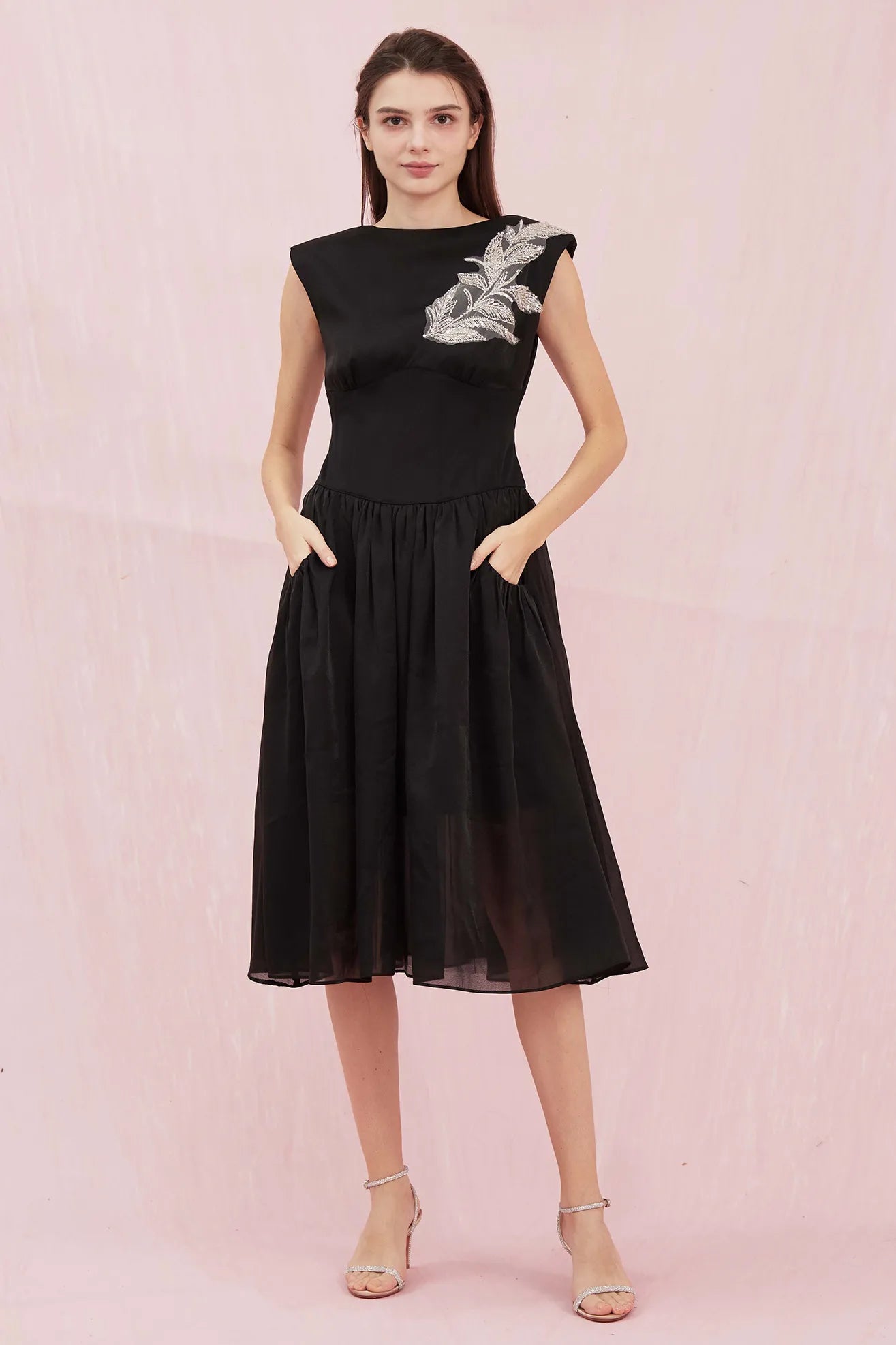 Angelette Black Organza Dress - Nimisski