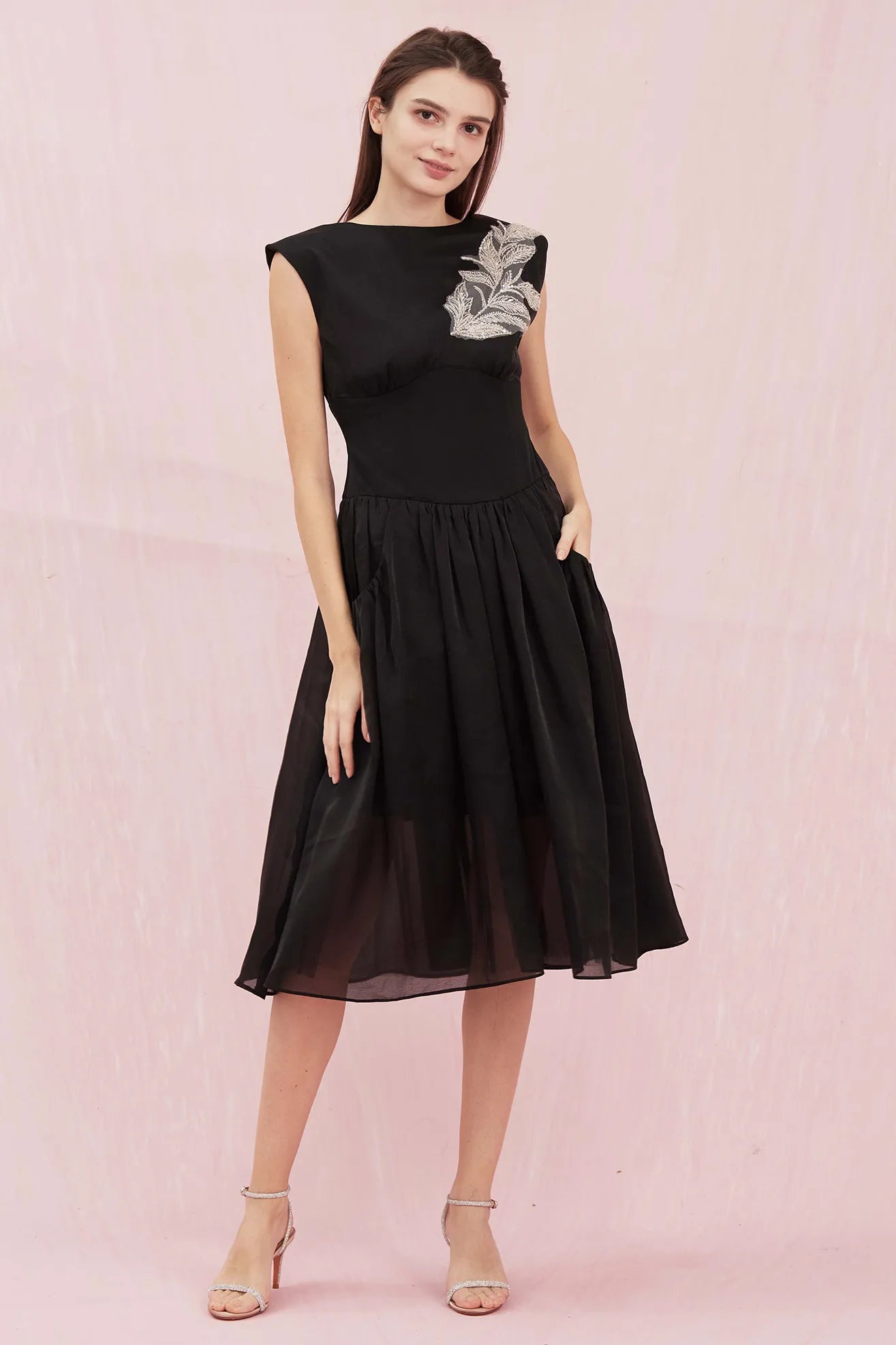 Angelette Black Organza Dress - Nimisski