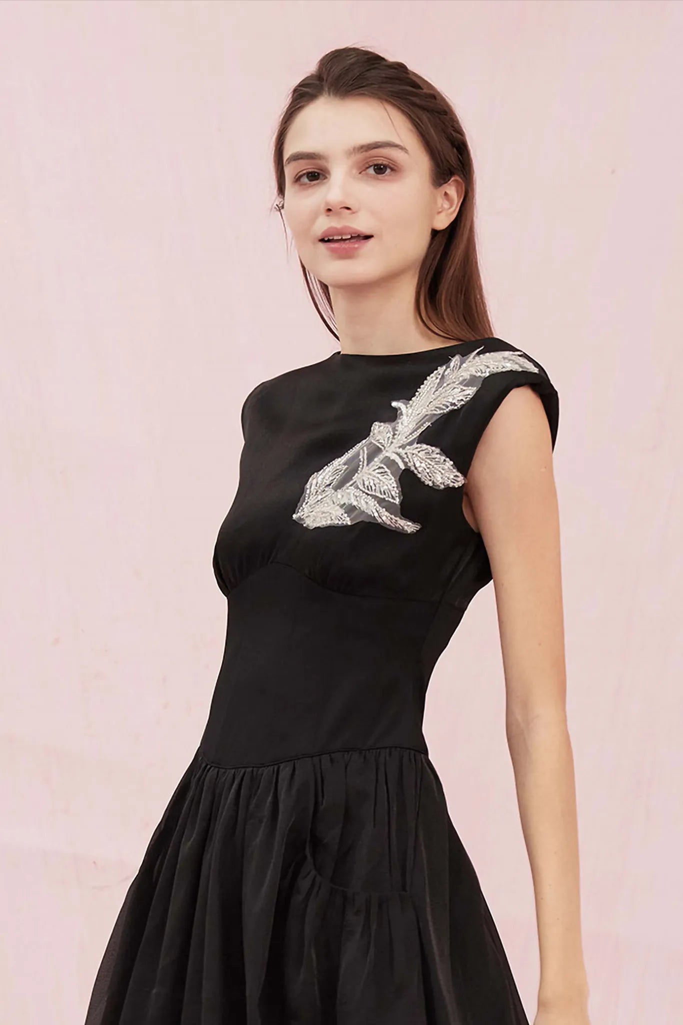 Angelette Black Organza Dress - Nimisski