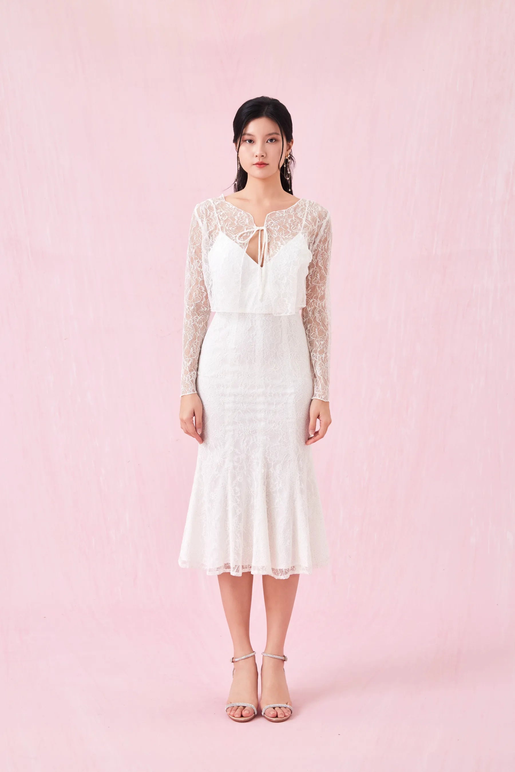 Antoinette White Lace Mermaid Dress