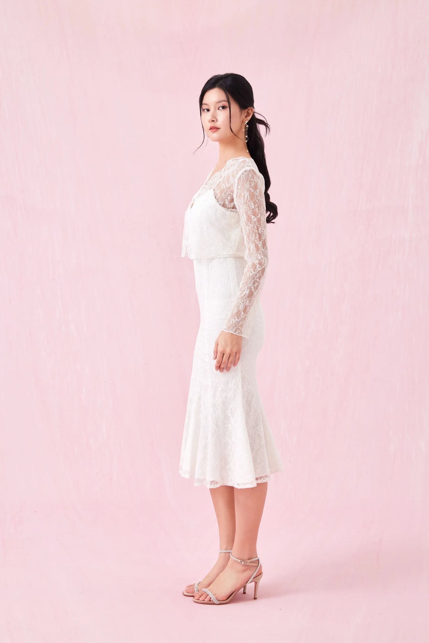 Antoinette White Lace Mermaid Dress