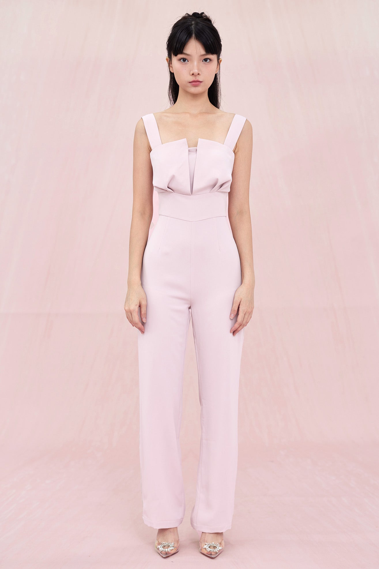 Cera Dusty Pink Padded Jumpsuit