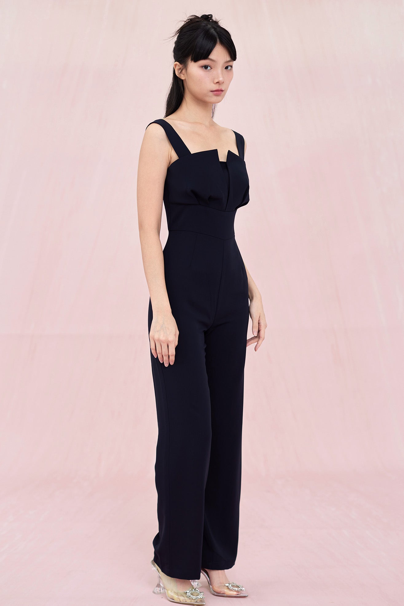 Cera Navy Padded Jumpsuit