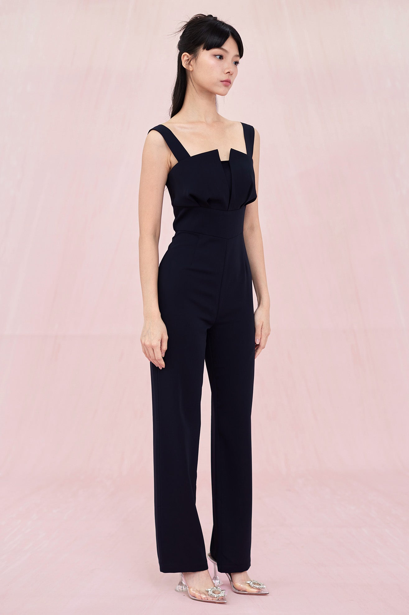 Cera Navy Padded Jumpsuit