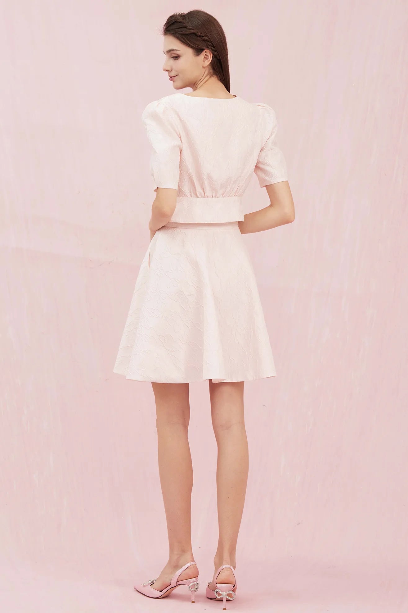 Gracella Pink Jacquard Top