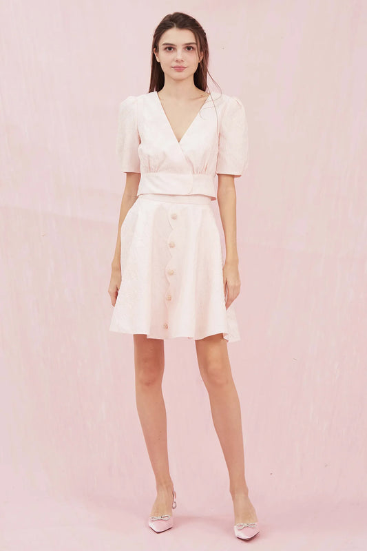 Gracella Pink Jacquard Top