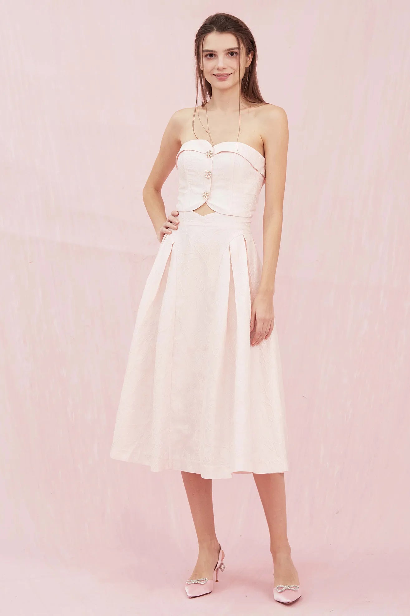 Noemie Pink Bustier Top - Nimisski