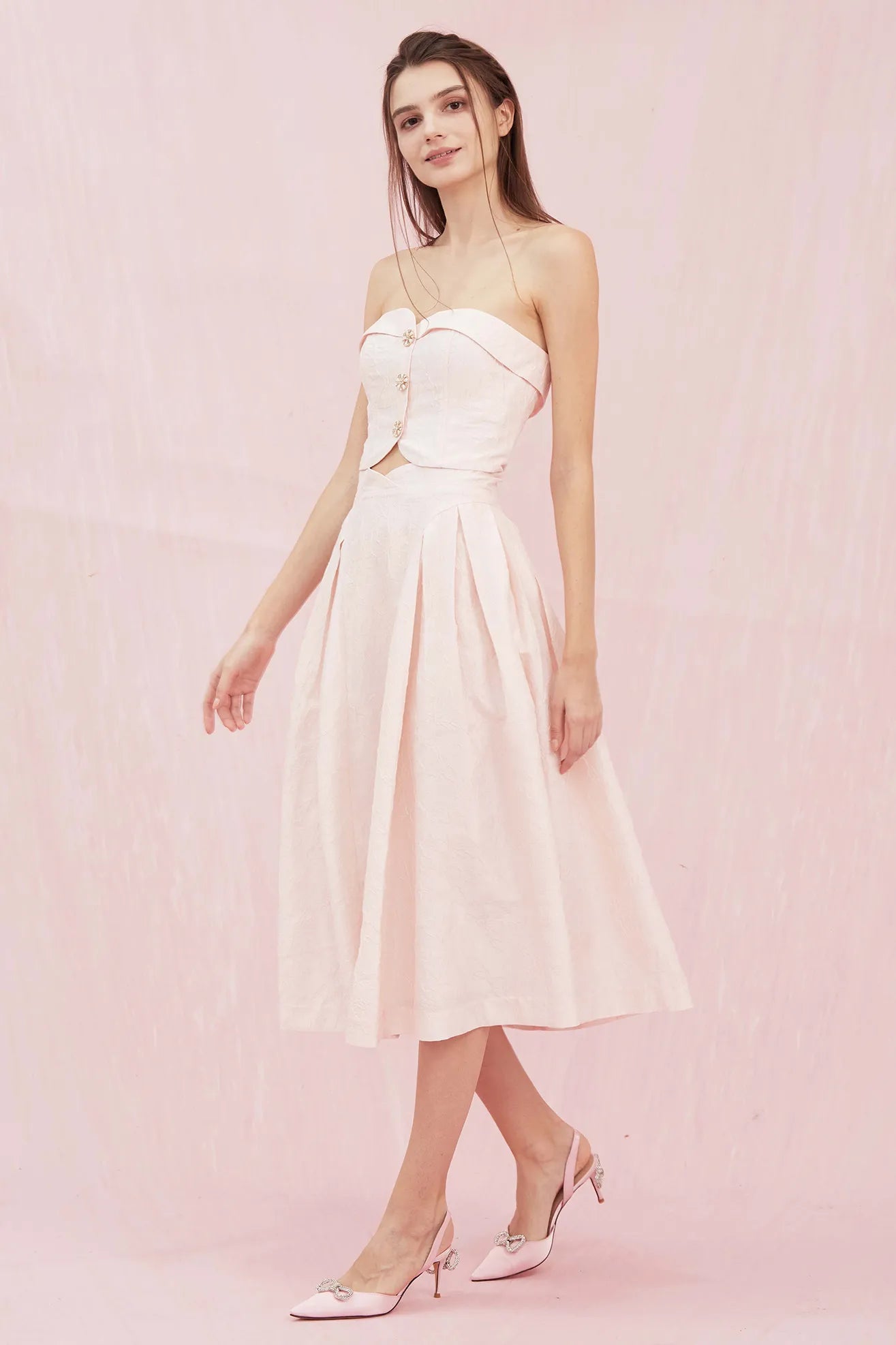 Noemie Pink Bustier Top - Nimisski